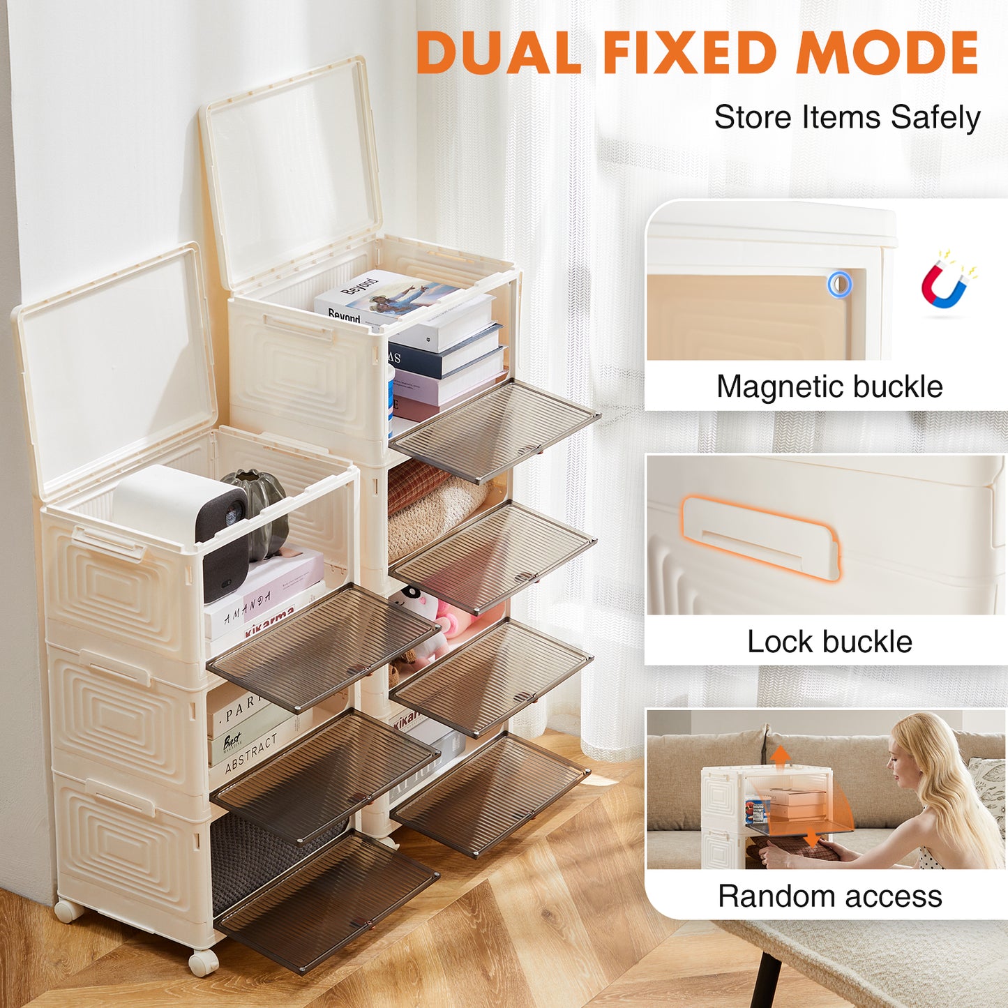 Amity Modern Stackable Storage Bins Organizers