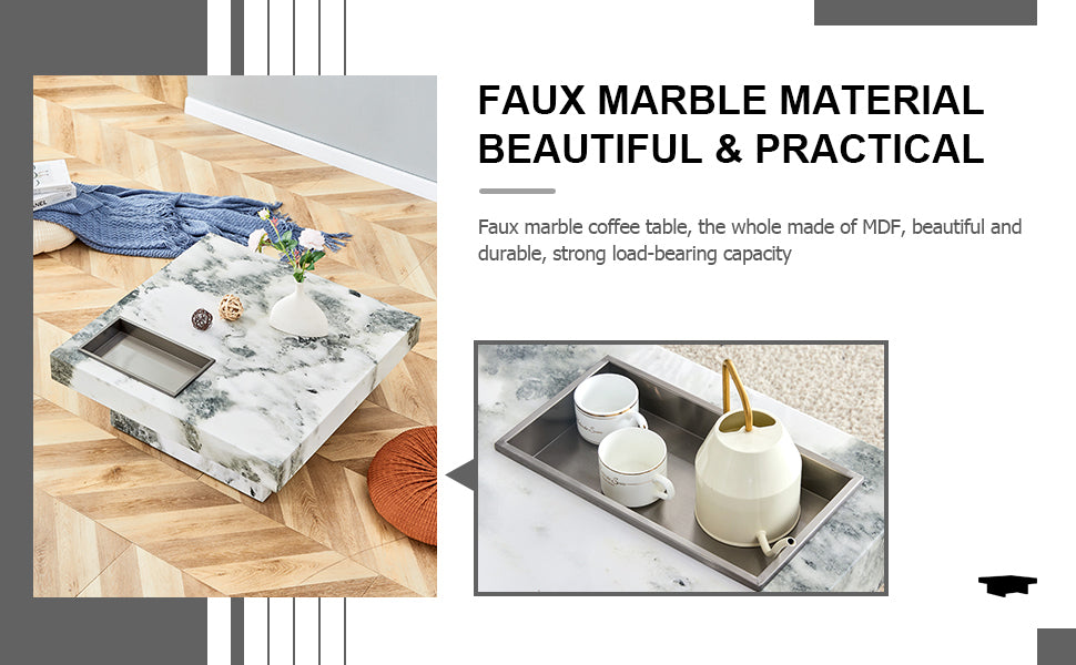 Jiron Modern Fusion Marble Coffee Table