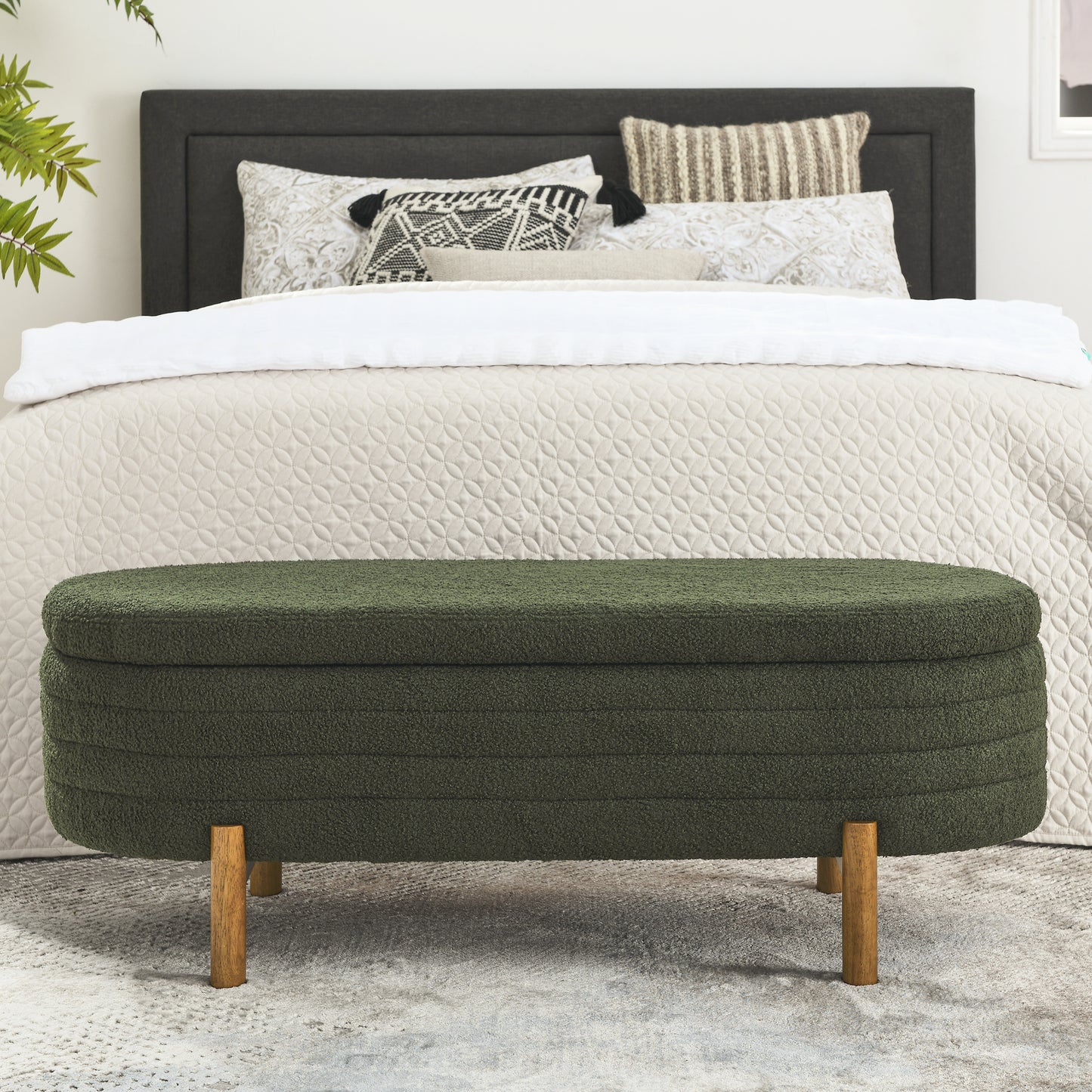 Westport Modern Velvet Storage Ottoman