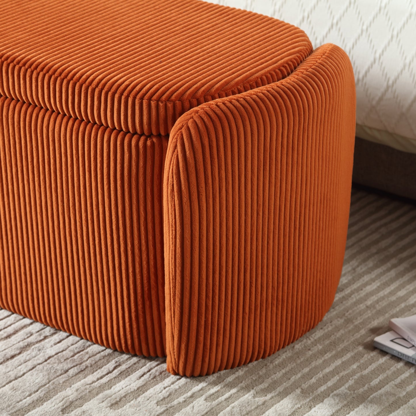 Calista Contemporary Upholstered Storage Ottoman
