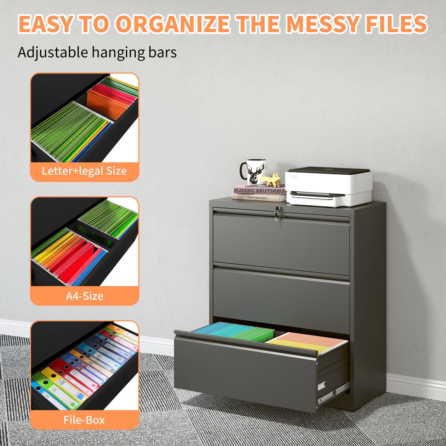 Centerville Modern Locking File Cabinet