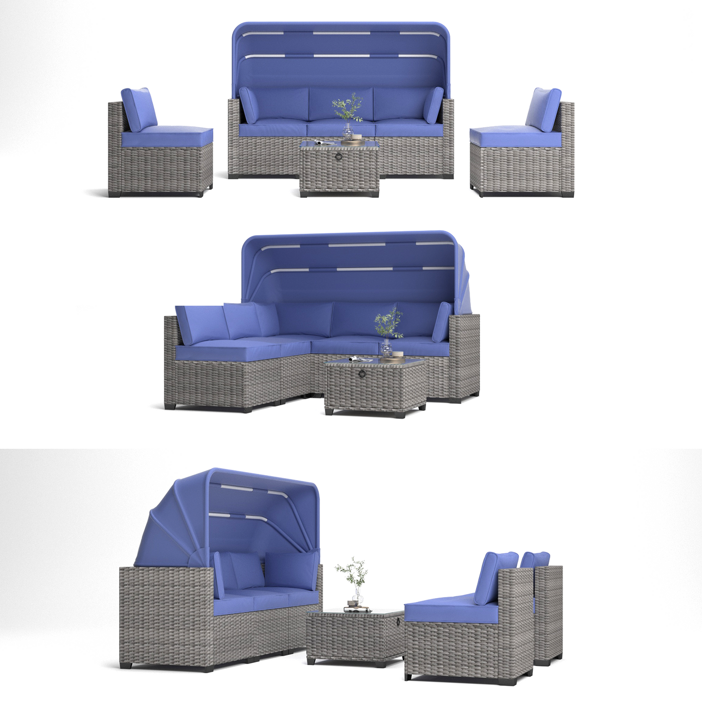 Niles Contemporary Outdoor Rattan Set