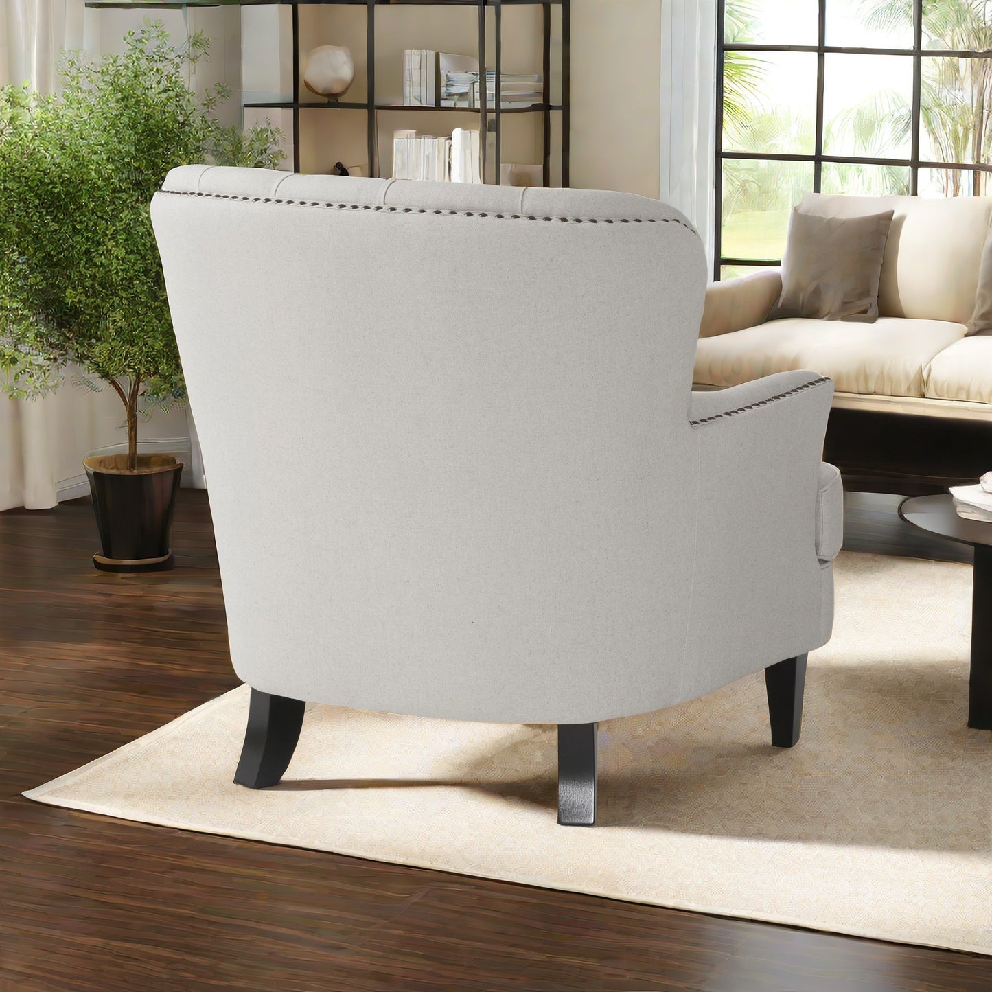 Justo Traditional Upholstered Fabric Club Chair