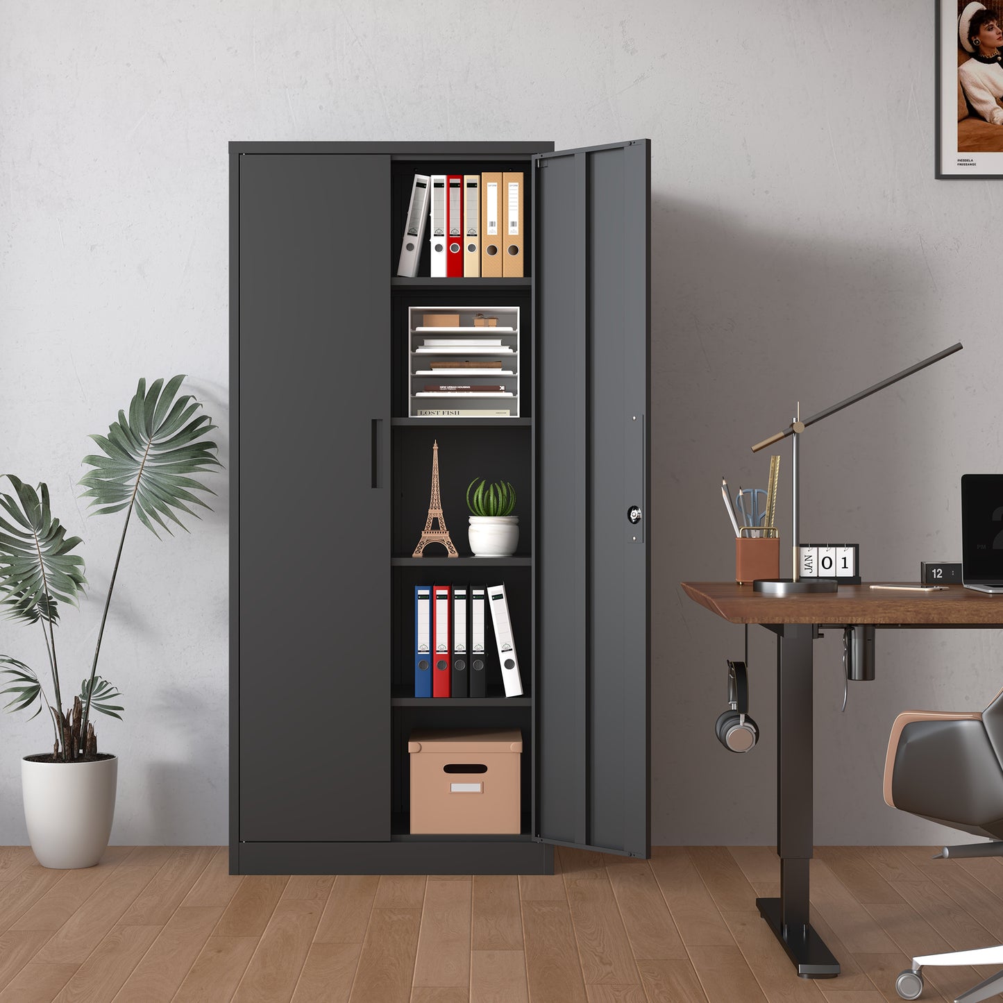 Calista Modern Metal Garage Storage Cabinet