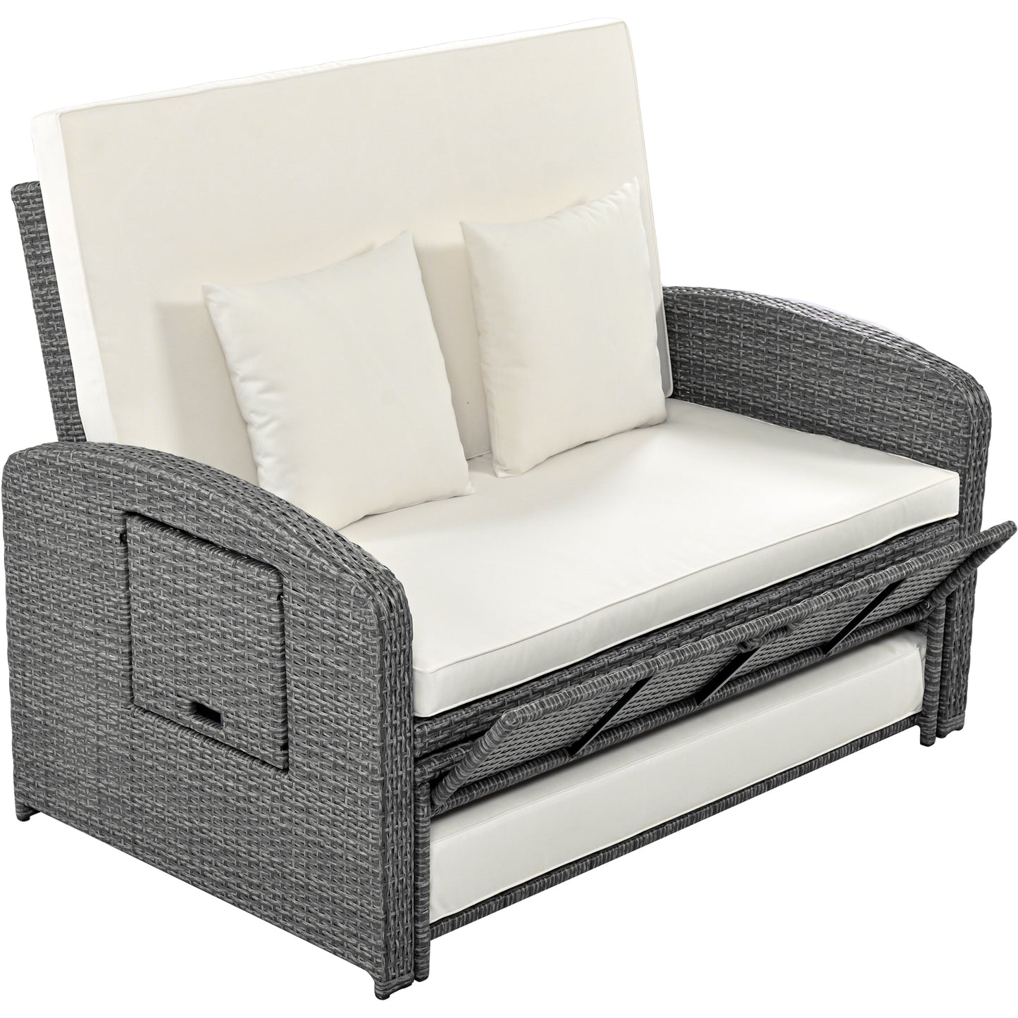 Healdsburg Contemporary Wicker Rattan Reclining Daybed