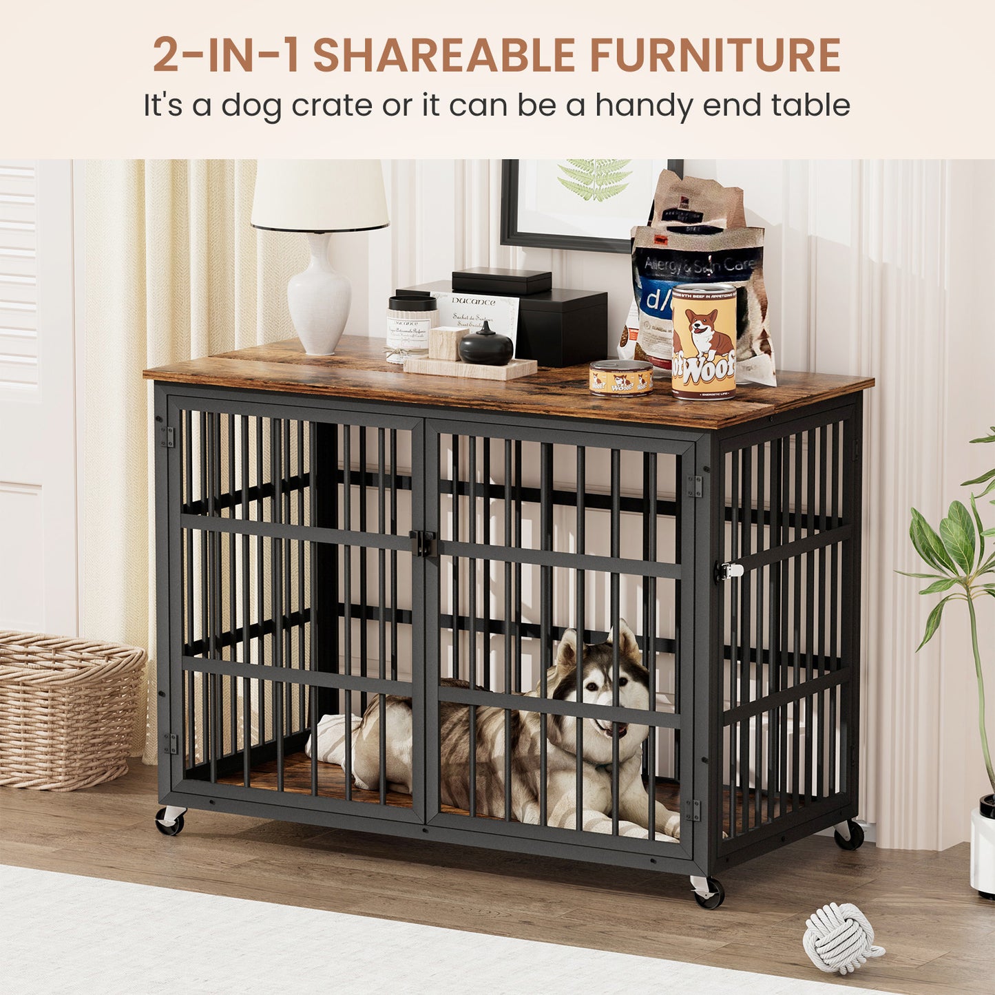 Fitch Industrial Iron Rustic Dog Crate