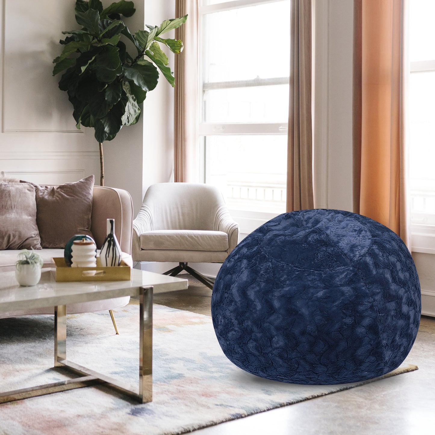 Marcel Contemporary Faux Fur Lounger