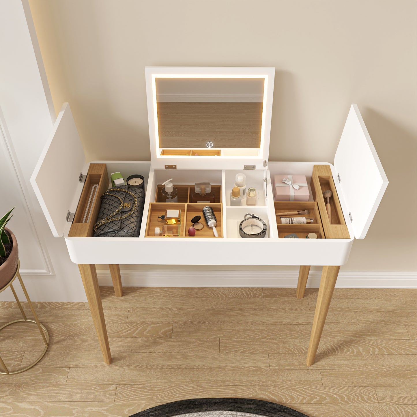 Lula Modern Solid Wood Vanity Mirror