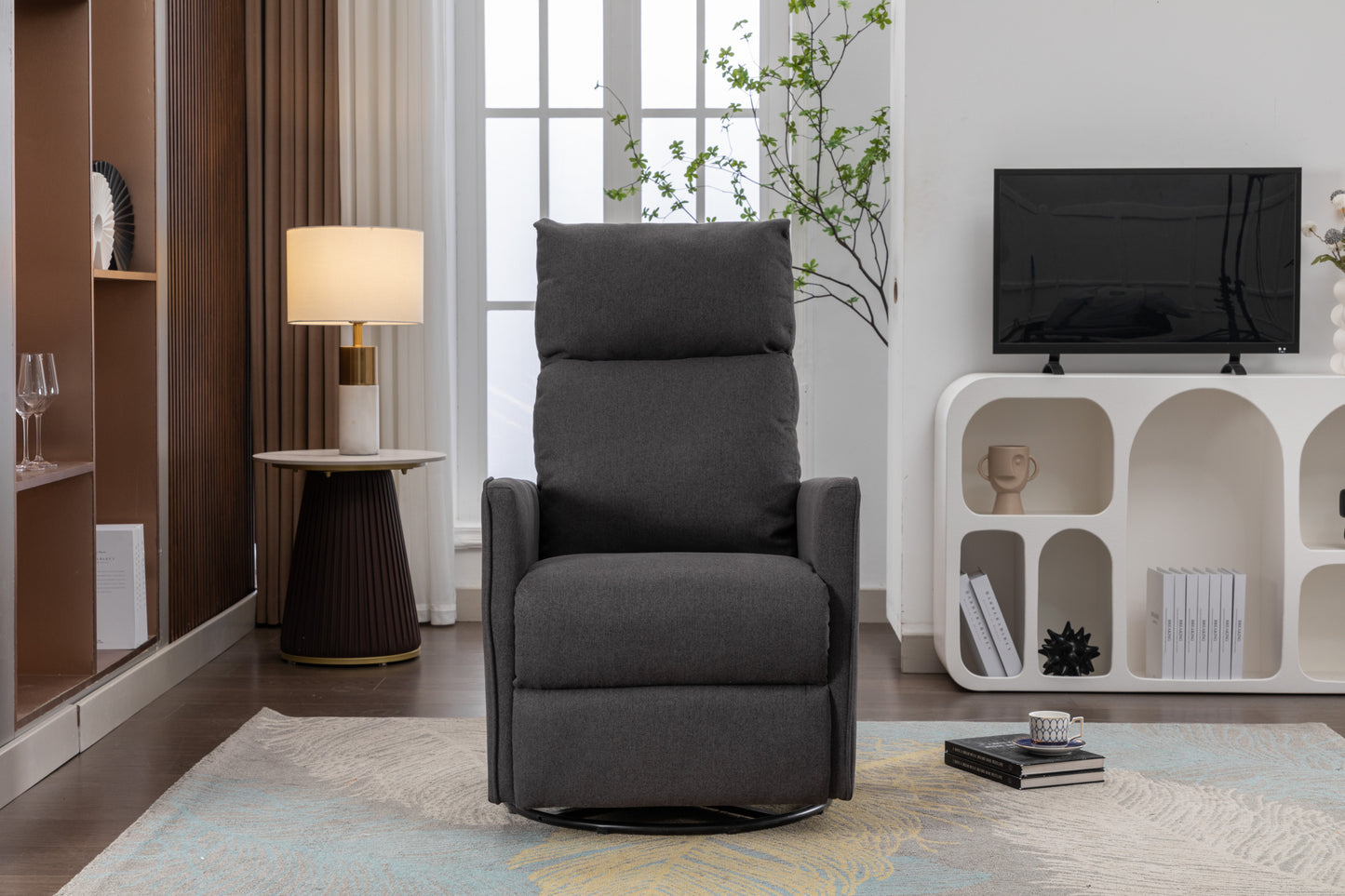 Amity Modern Cotton Linen Rocking Chair