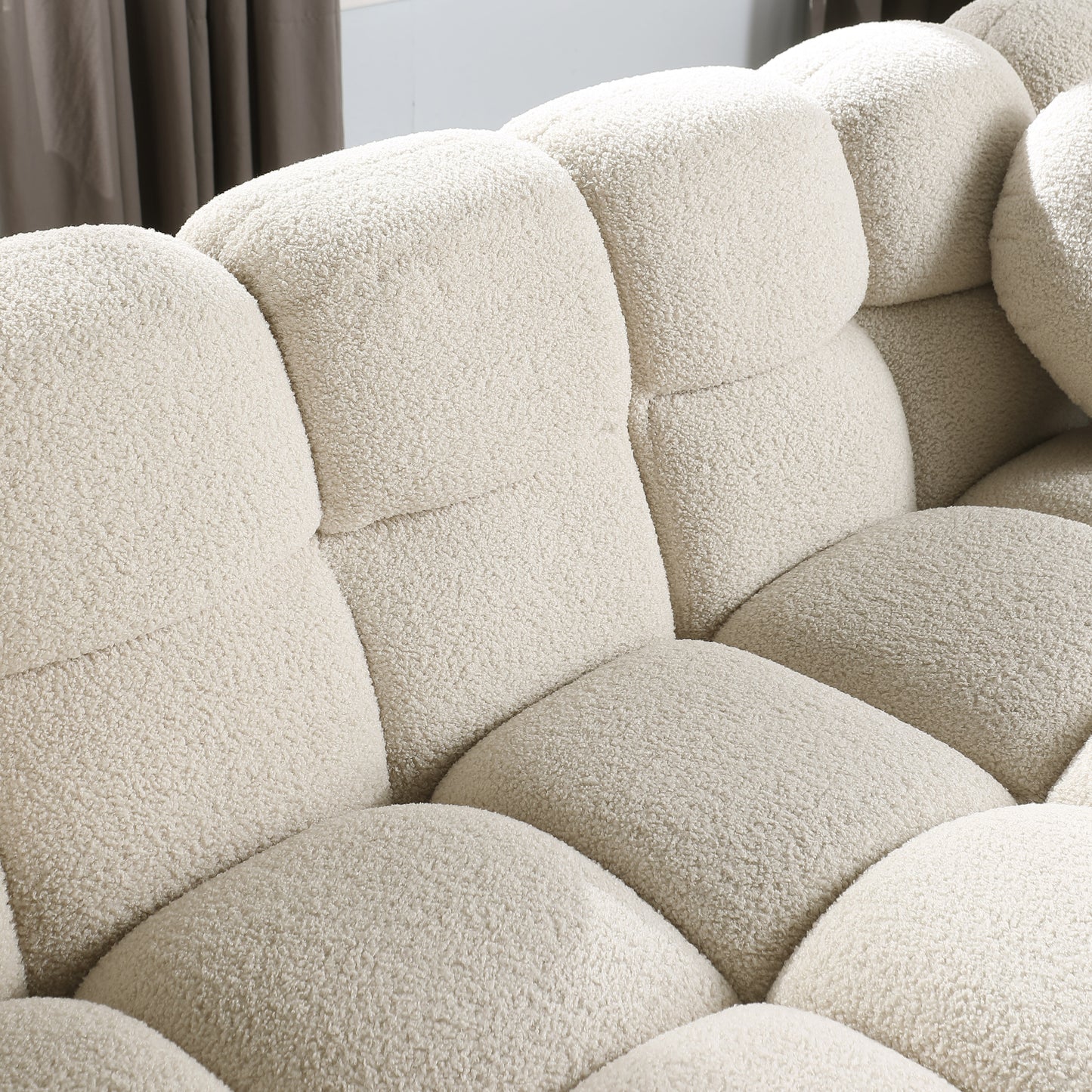 Niles Contemporary Marshmallow Boucle Sofa