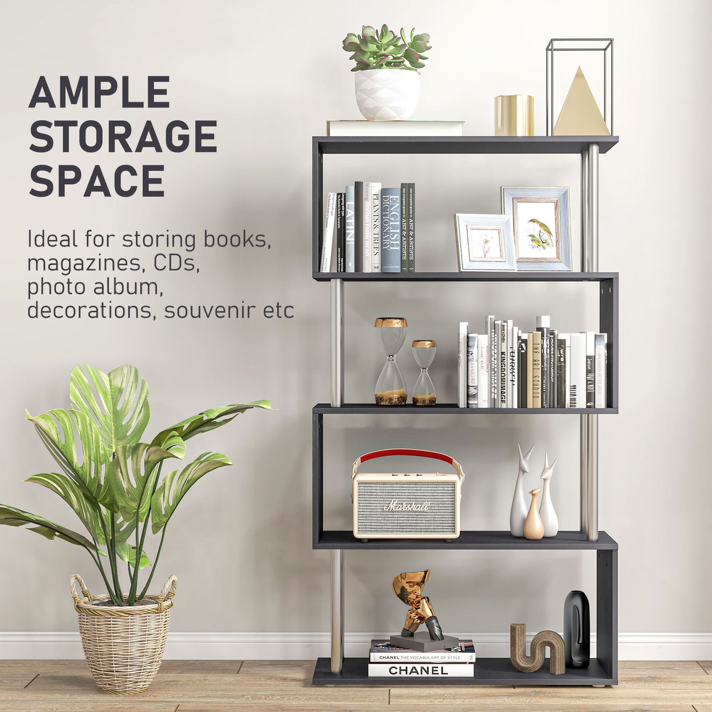 Lazzareschi Modern S-Shaped Bookcase