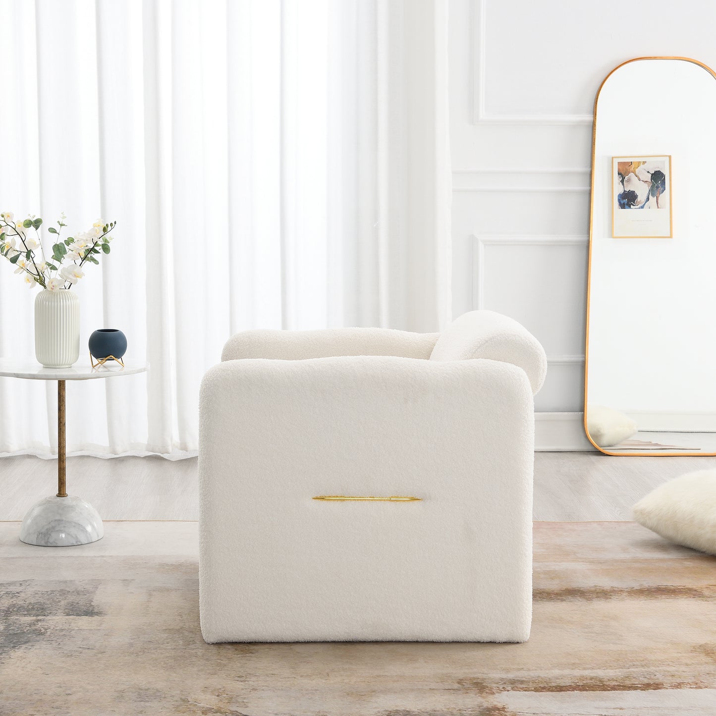 Fremont Contemporary Wave Arm Accent Chair