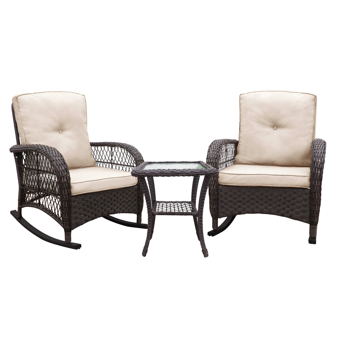 Marites Modern Wicker Rocker Set
