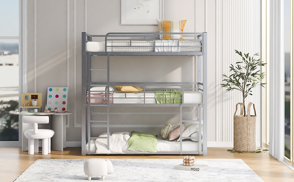 Irvington Industrial Metal Triple Bunk Bed