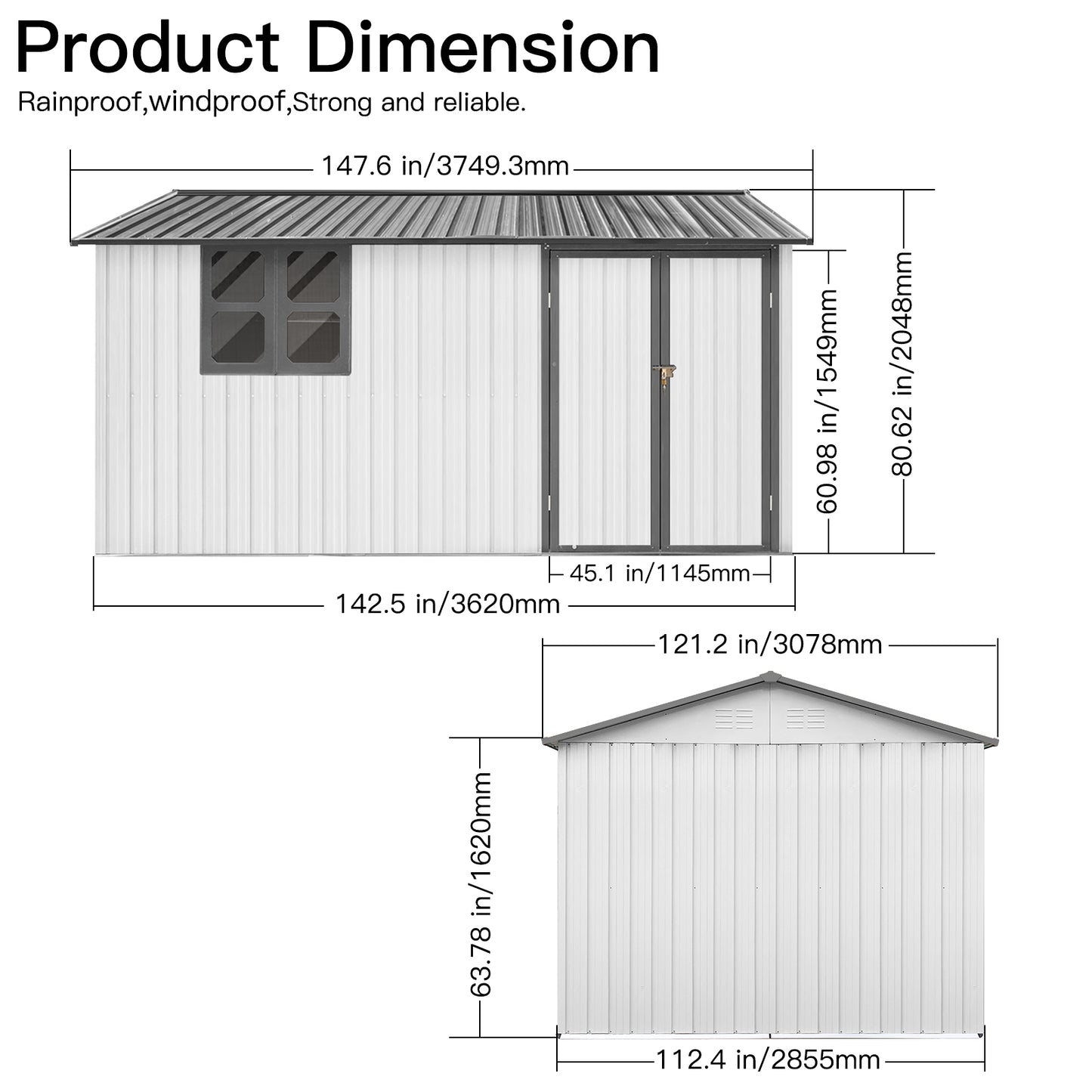 Cleo Industrial Metal Garden Shed