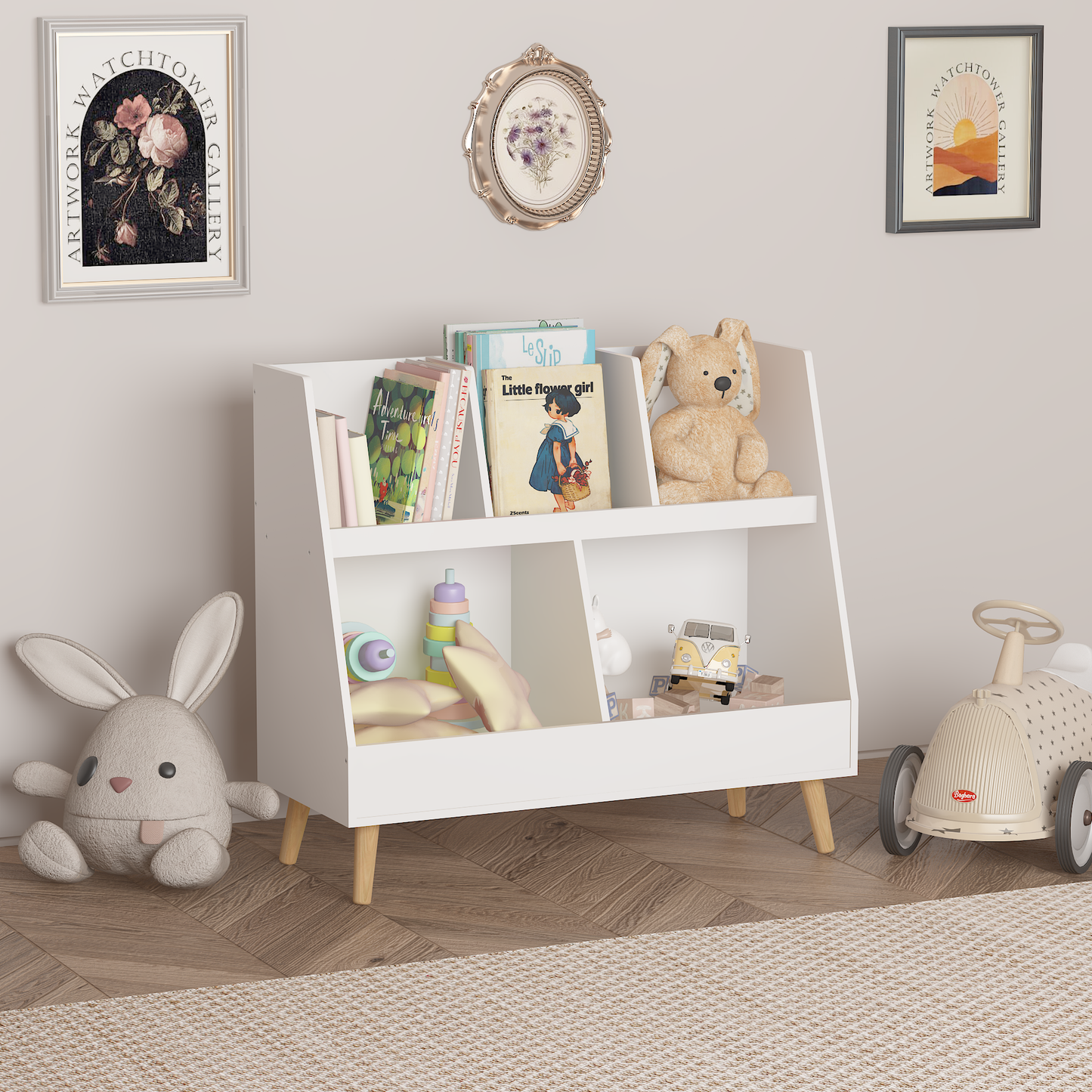 Healdsburg Craftsman Kids shelf Cubbies Organizer