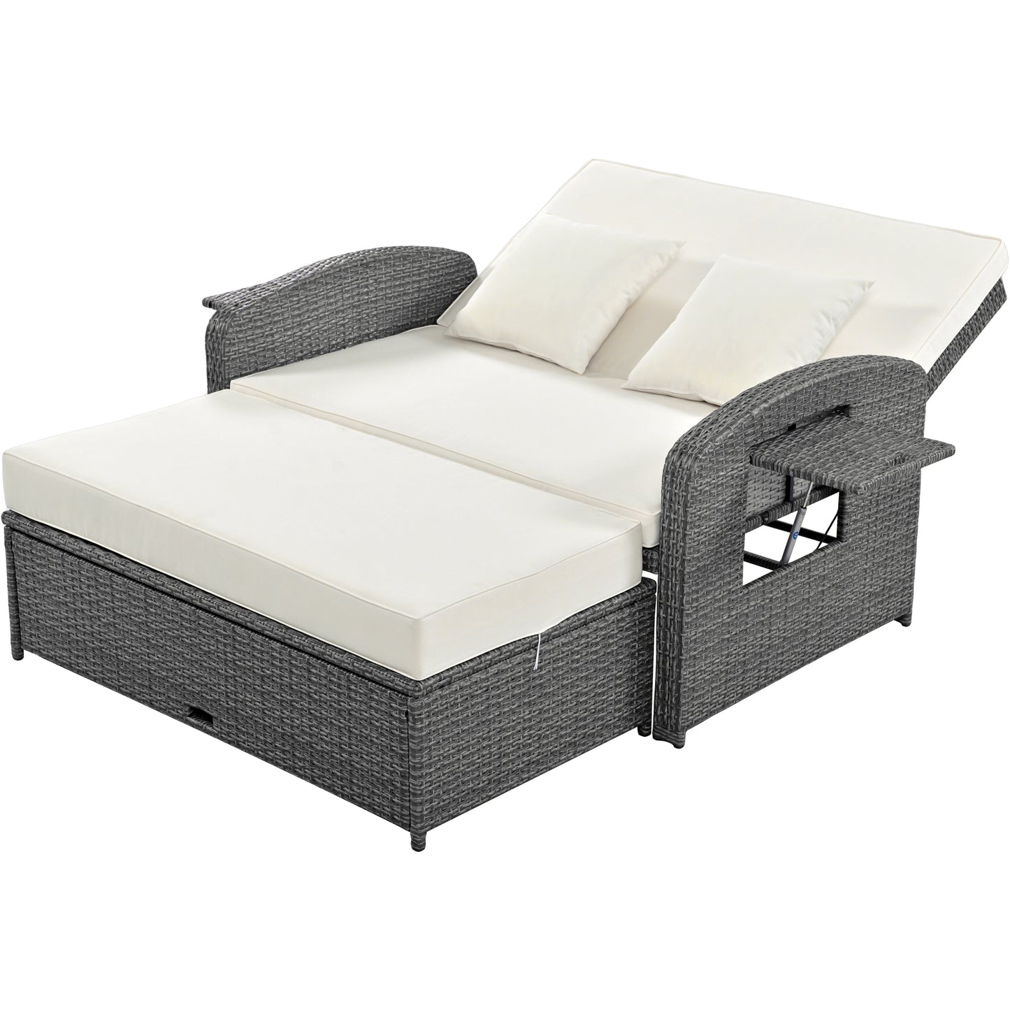 Healdsburg Contemporary Wicker Rattan Reclining Daybed