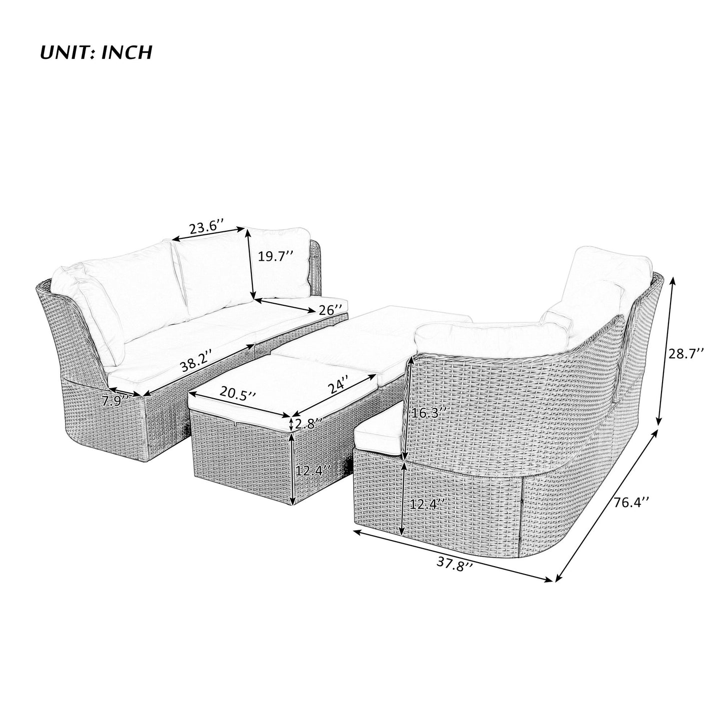 Jiron Contemporary Wicker Patio Set