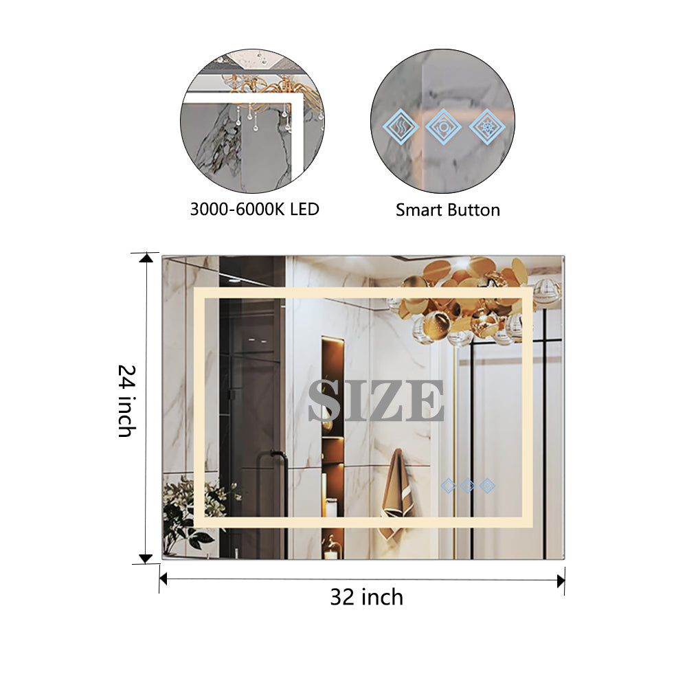 Centerville Modern Brushed LED Mirror