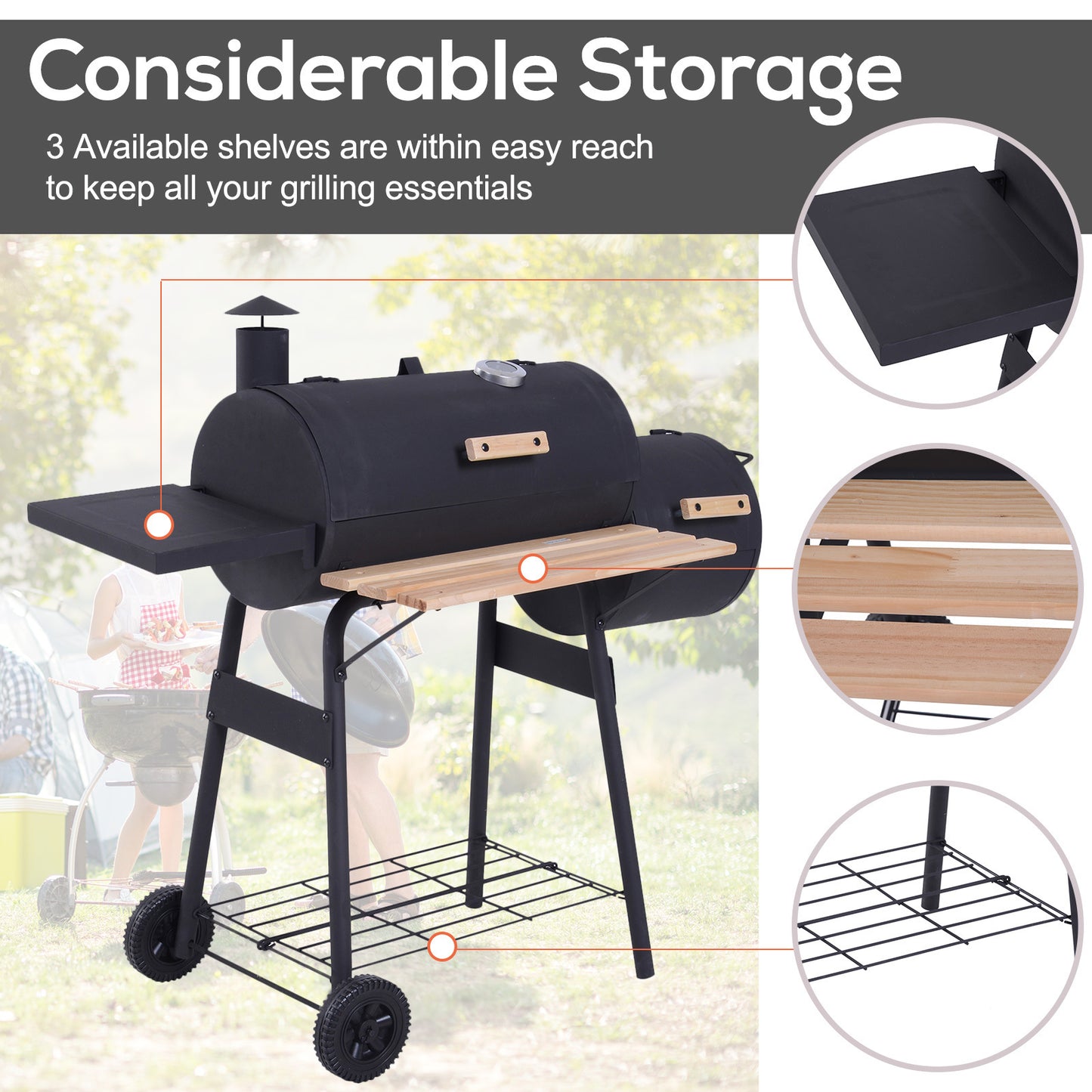 Cleo Industrial Charcoal BBQ Grill Combo