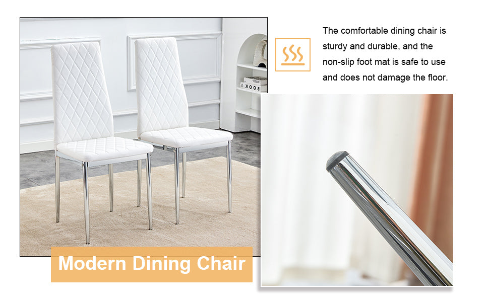 Jiron Modern Grid High-Back Chair Set