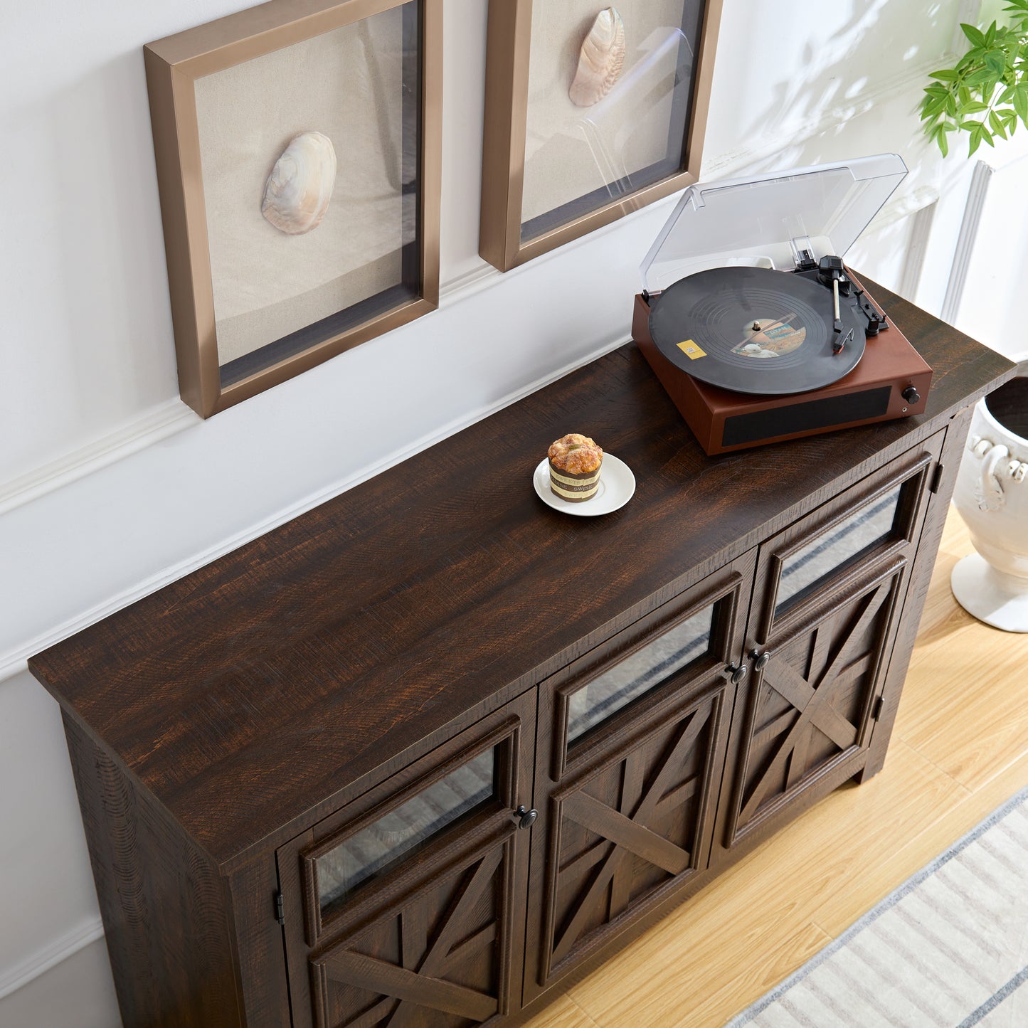 Jiron Craftsman Farmhouse 3-Door Buffet Cabinet