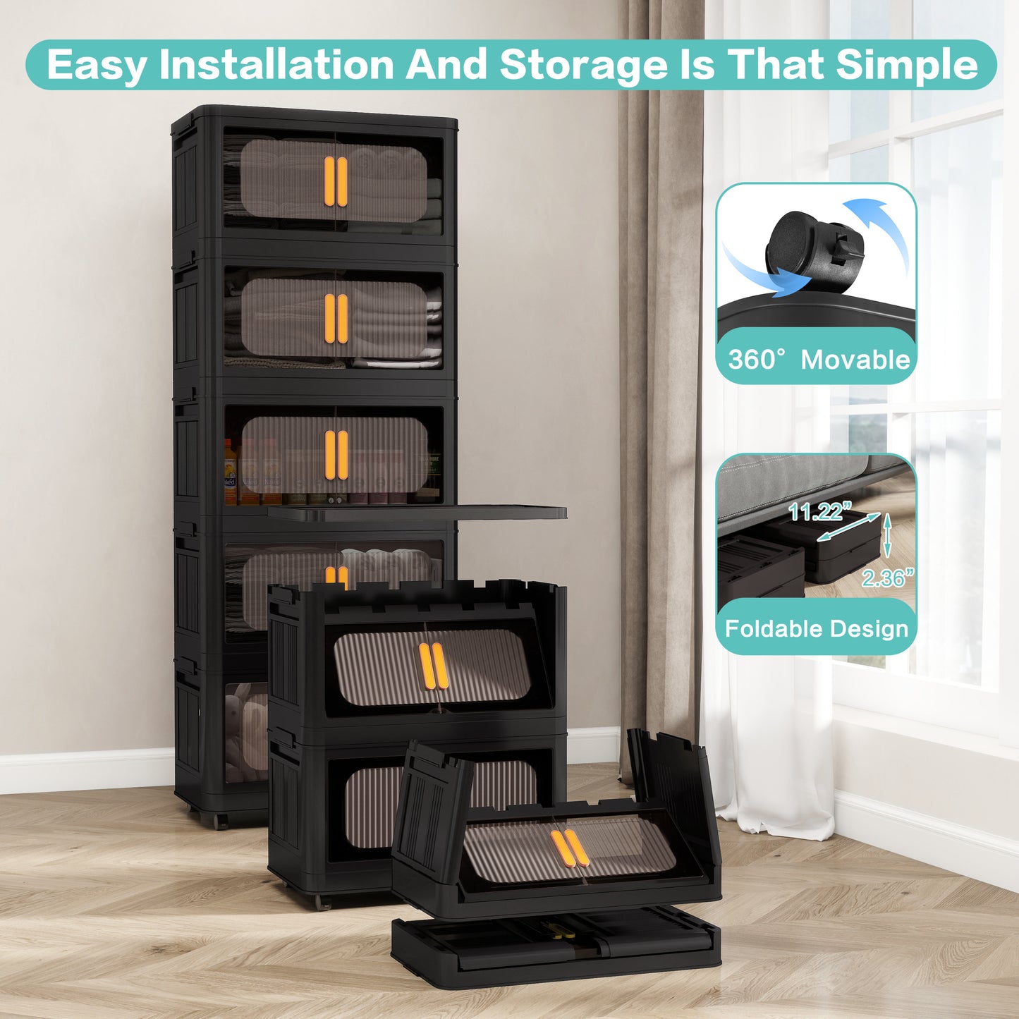 Napa Modern Folding Storage Cabinet