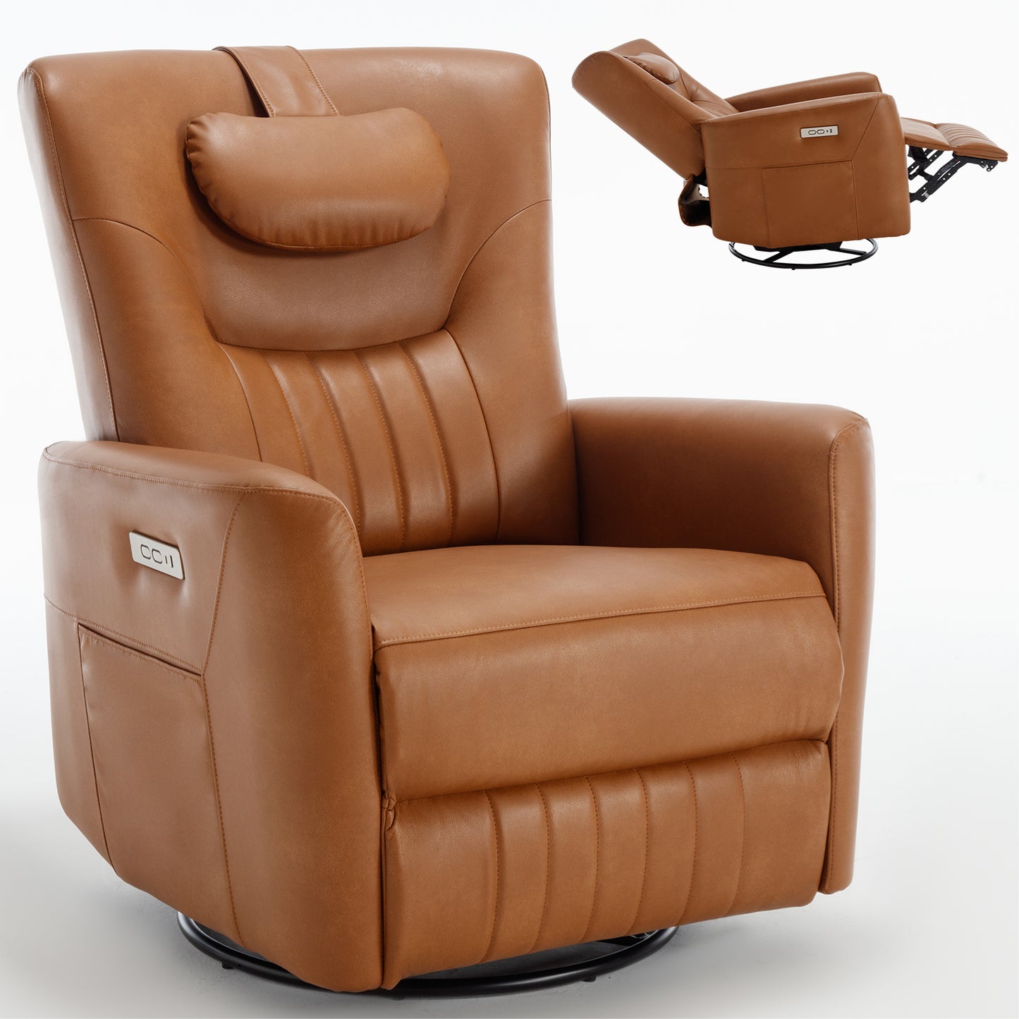 Oakridge Modern Leatheraire Swivel Recliner Chair