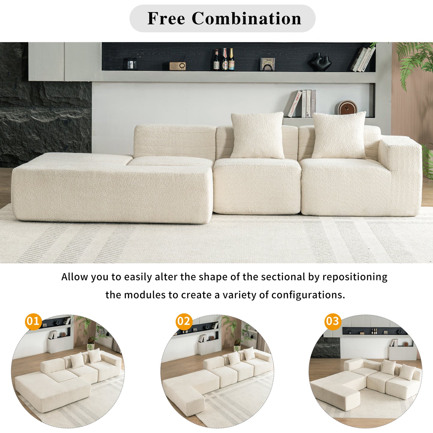 Luz Contemporary Sectional Sofa Set