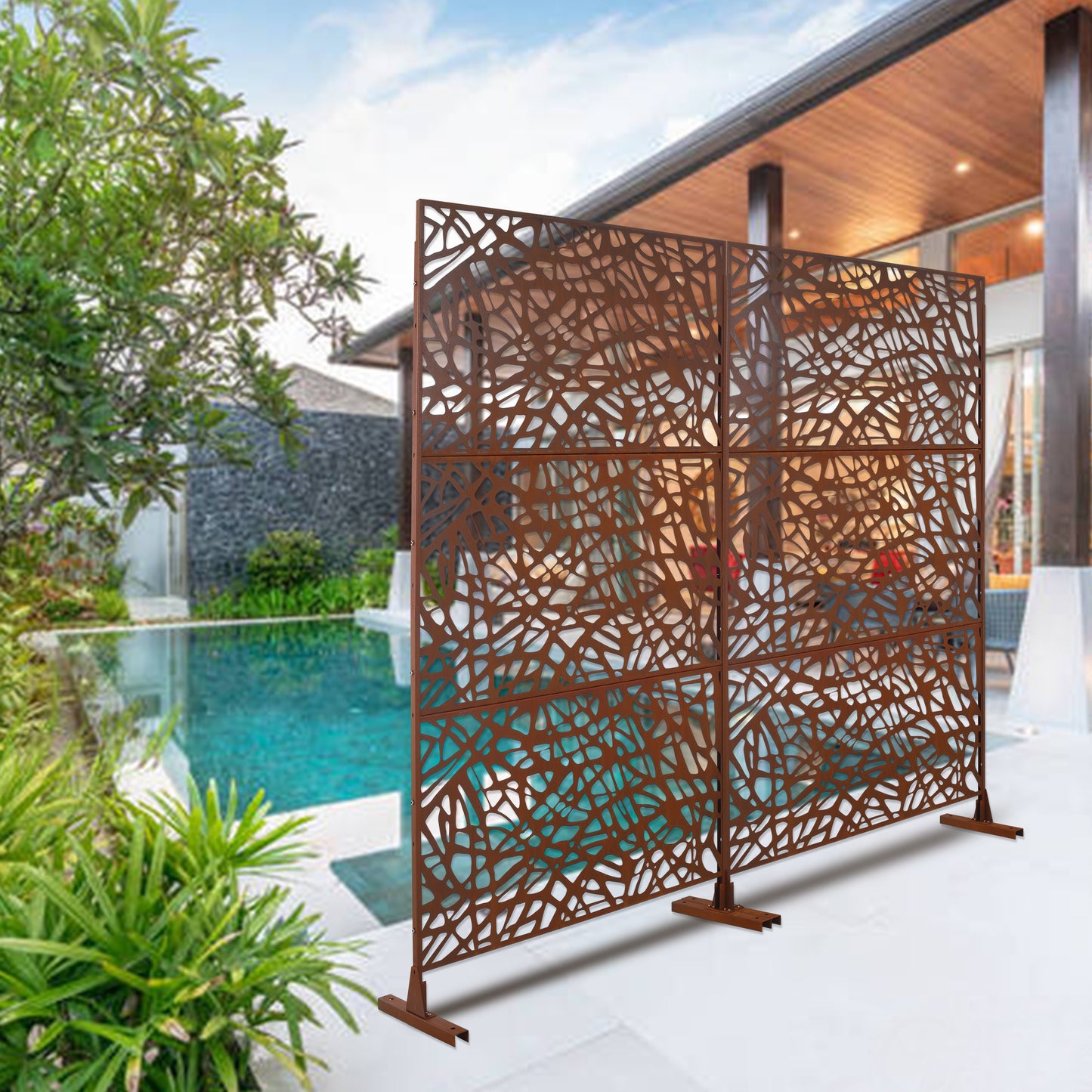 Bartholomew Industrial Metal Privacy Screen