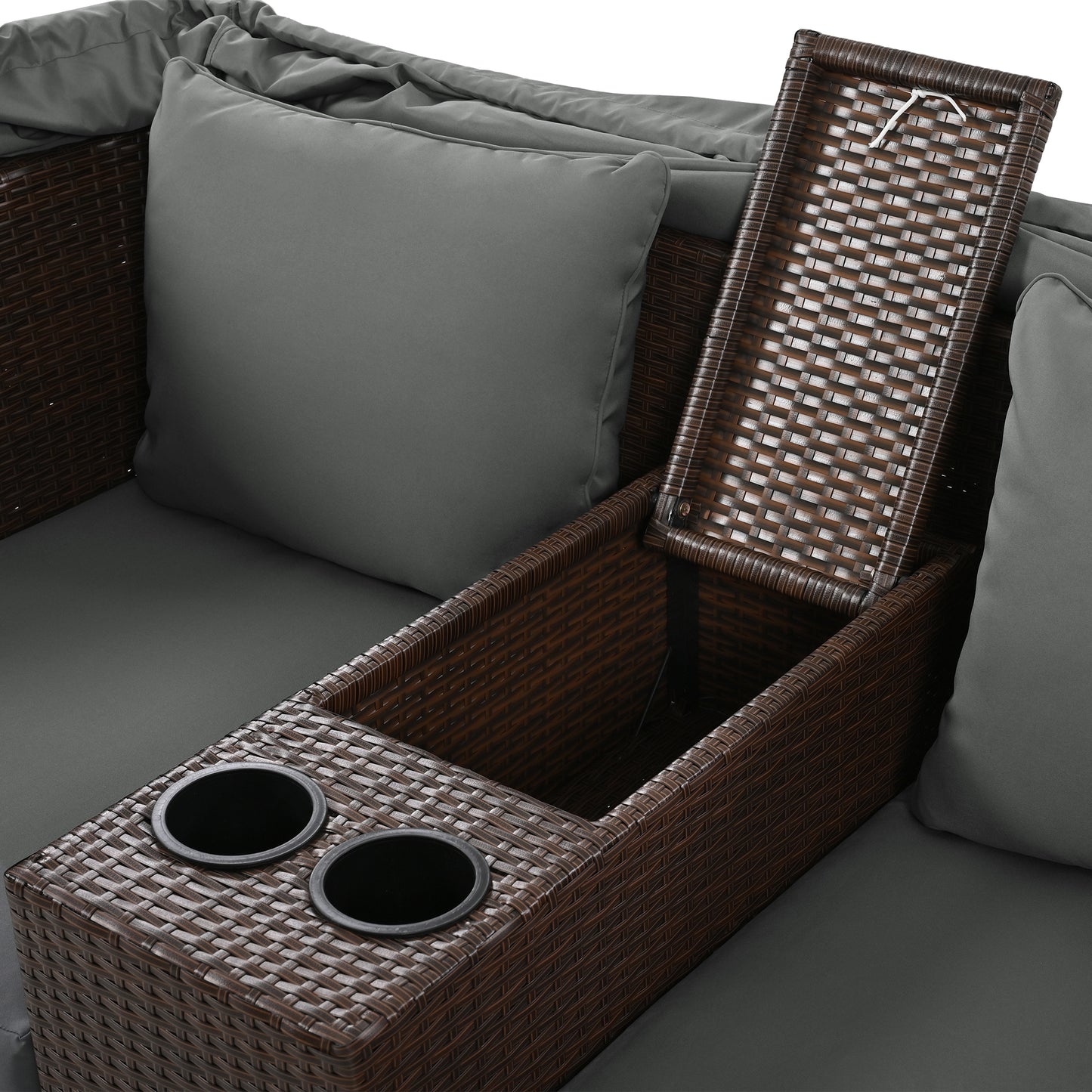 Amity Modern Loveseat Foldable Awning Daybed