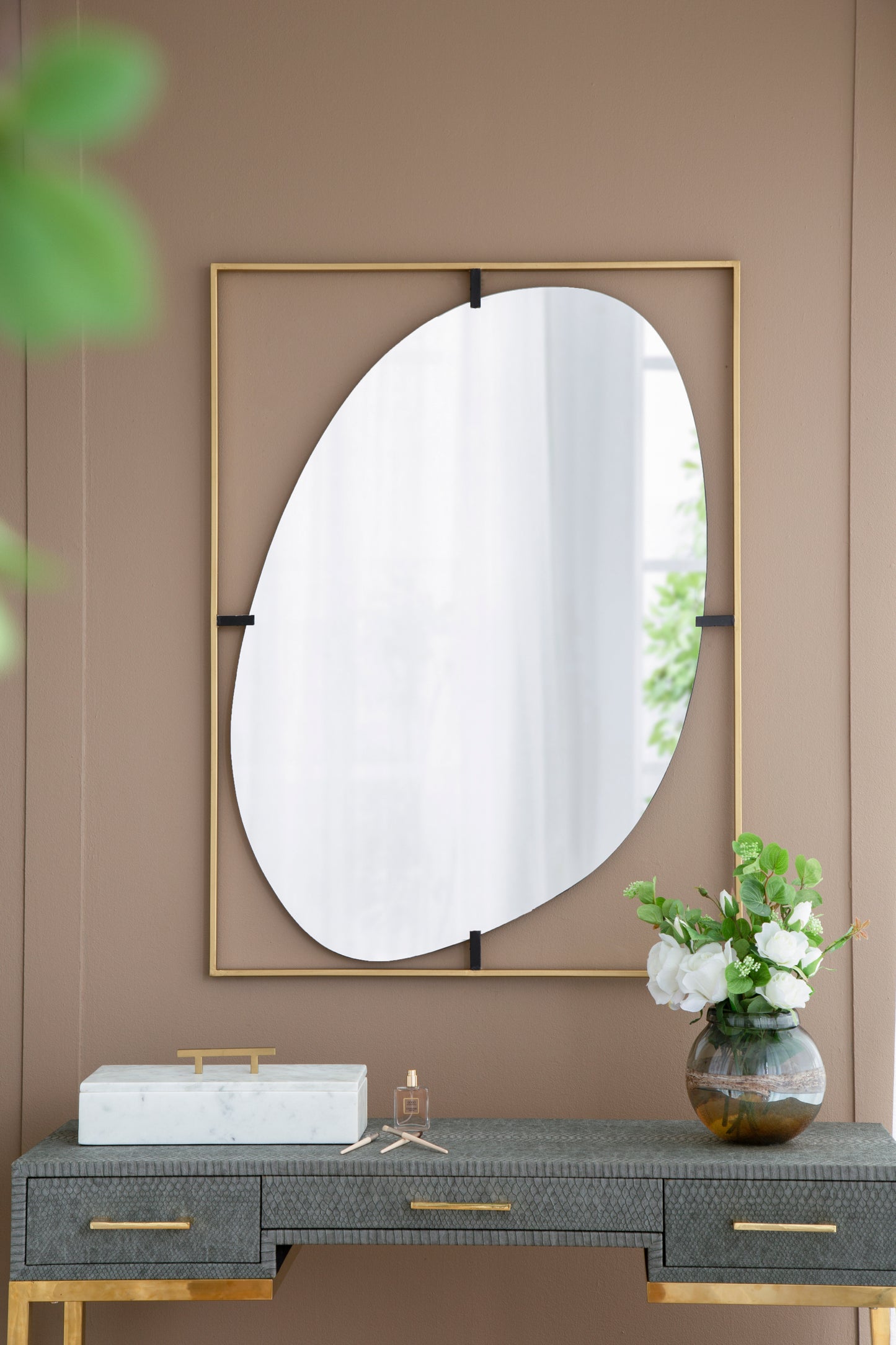 Ghivi Contemporary Poppy Framed Mirror