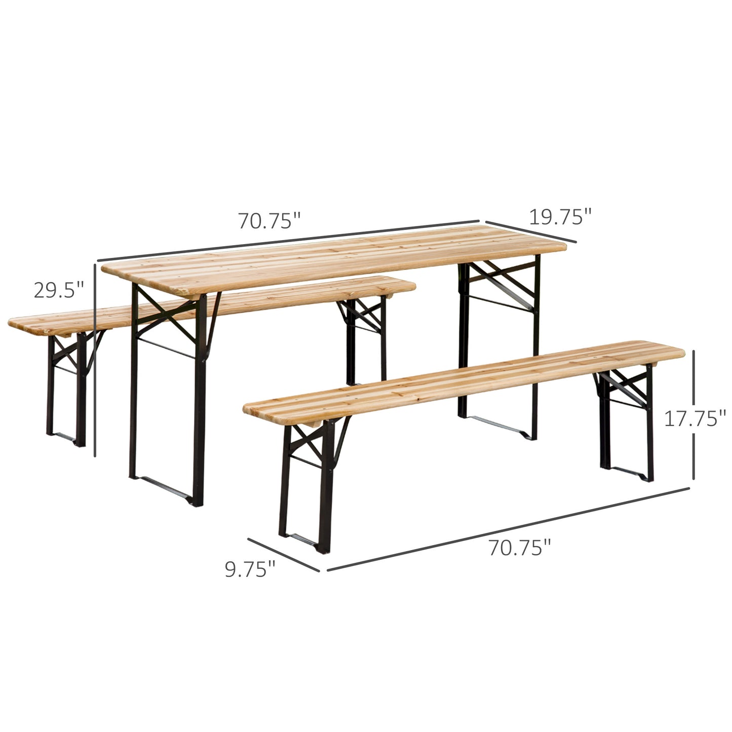 Fremont Contemporary Outdoor Portable Picnic Table