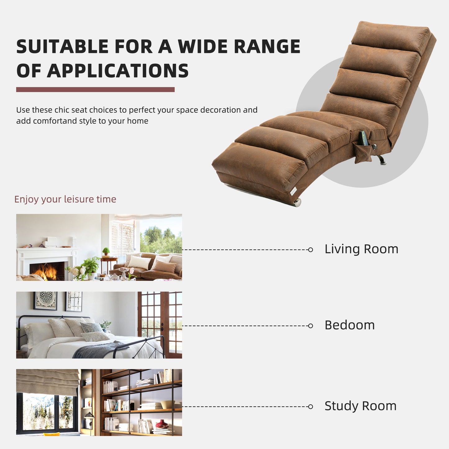 Marcel Contemporary Linen Massage Lounge Chaise