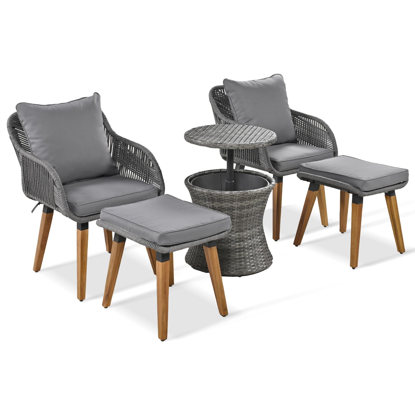 Calista Modern Patio Wicker Conversation Set