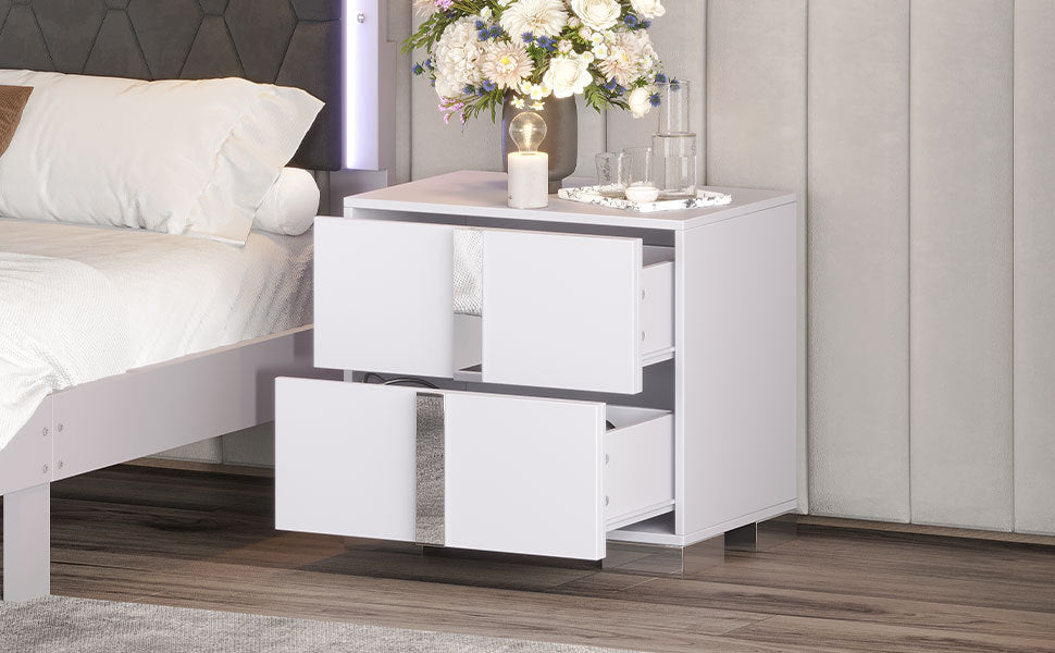 Mission Contemporary Mirrored Elegant Nightstand