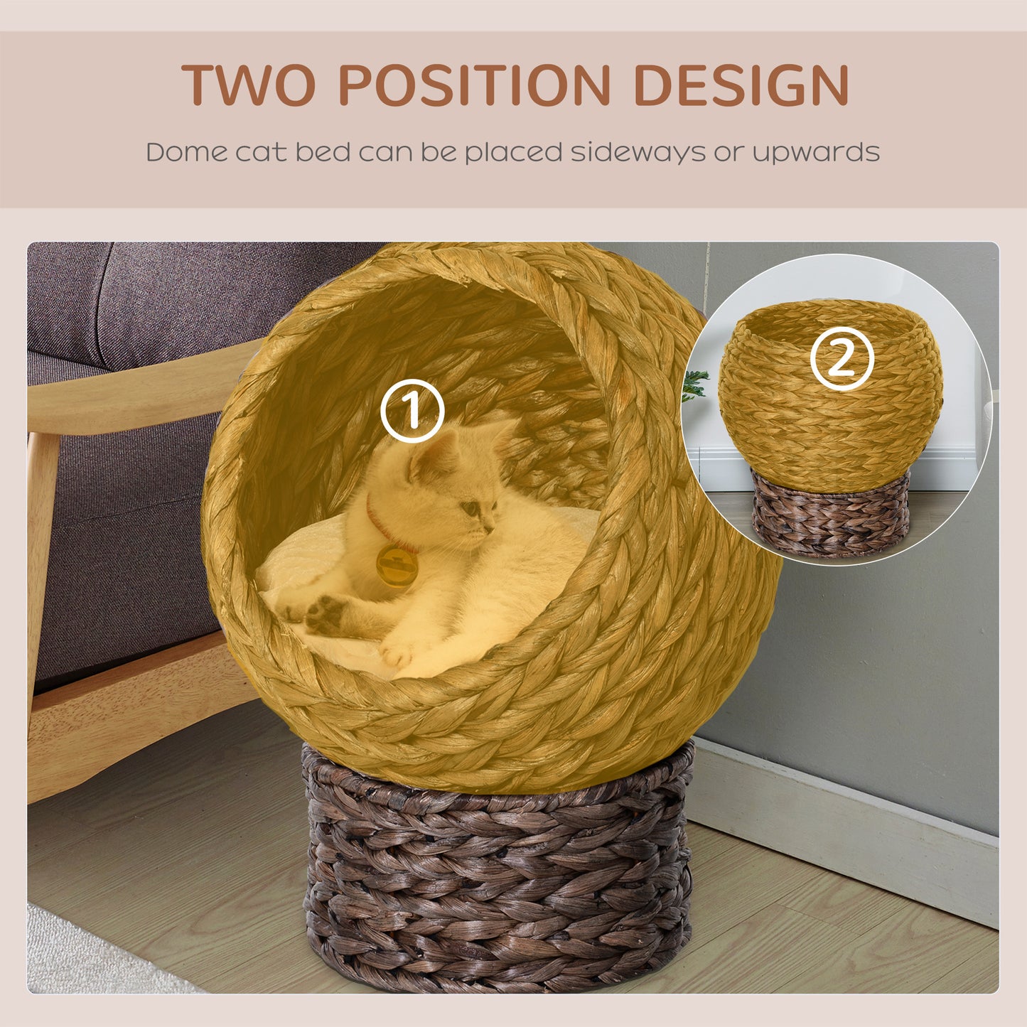 Amity Contemporary Handwoven Elevated Cat Bed