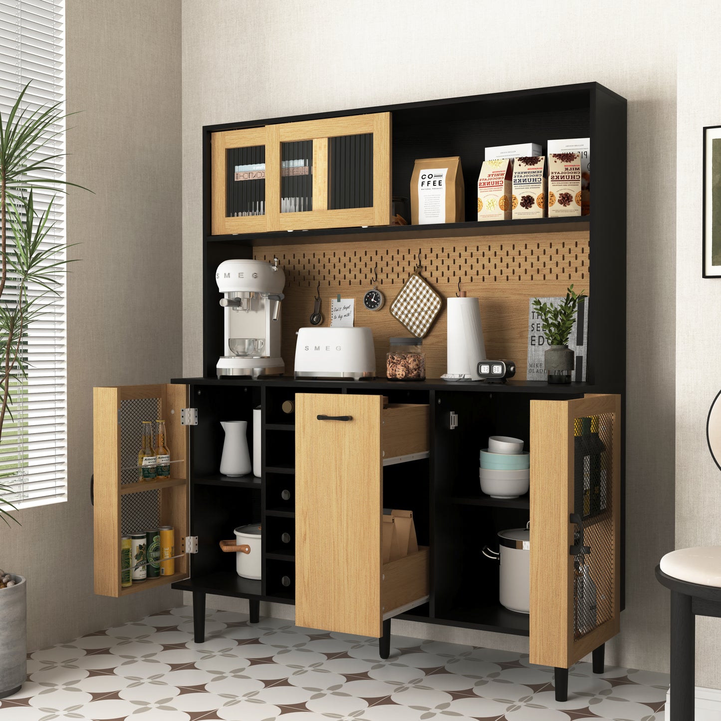Somerset Modern Velvet Buffet Sideboard Cabinet
