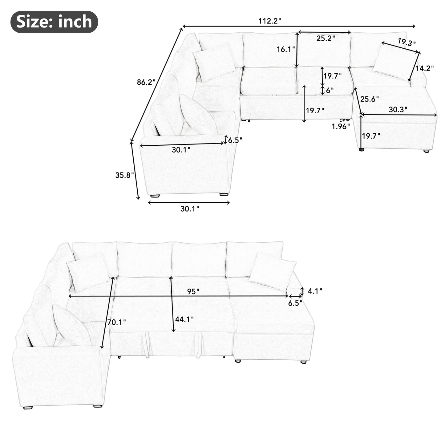 Westport Modern Sectional Sofa Sleeper