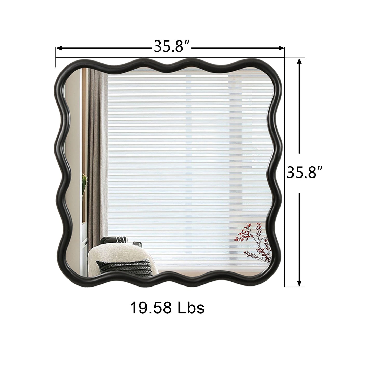 Luz Contemporary Wavy Mirror