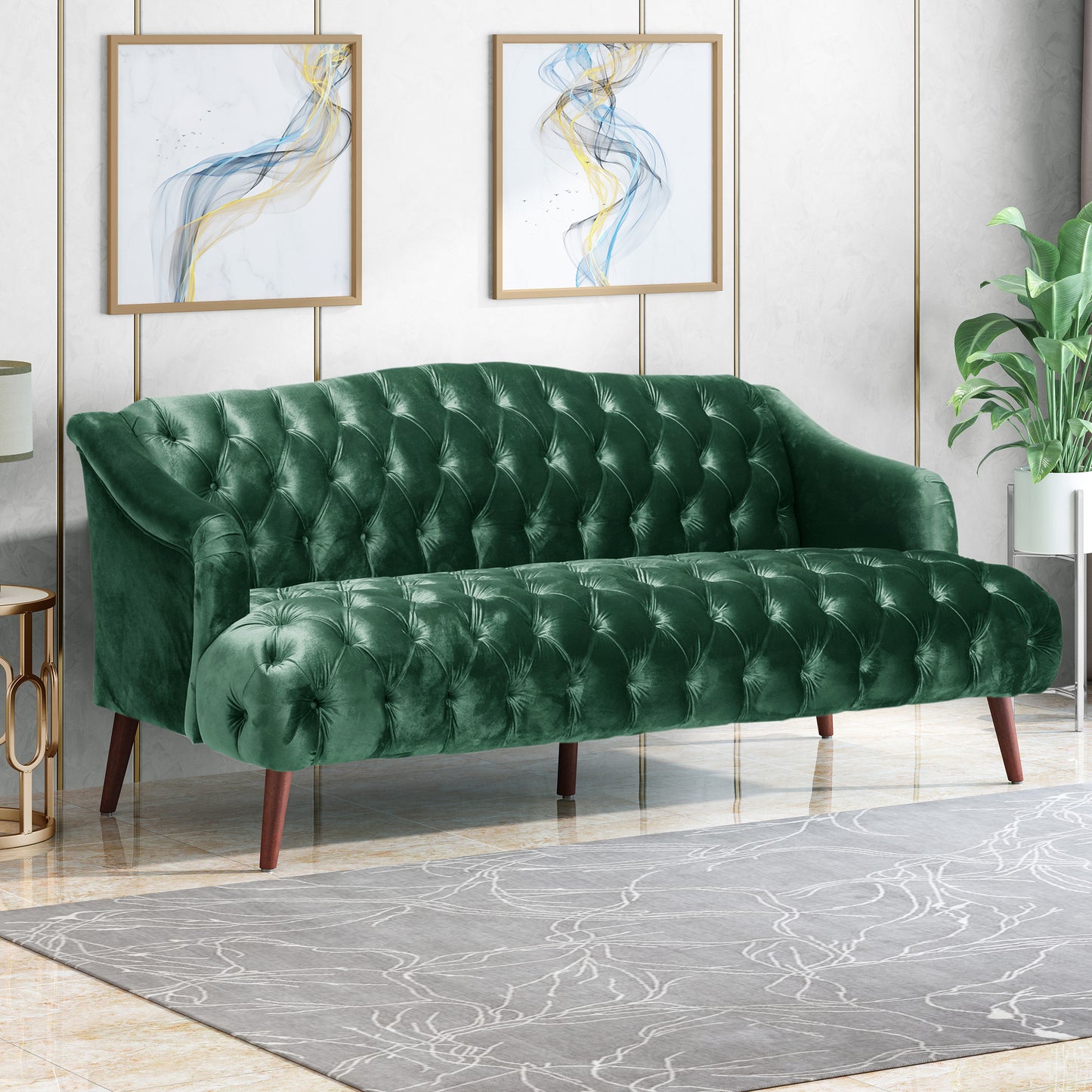 Mission Traditional Velvet Classic Sofa