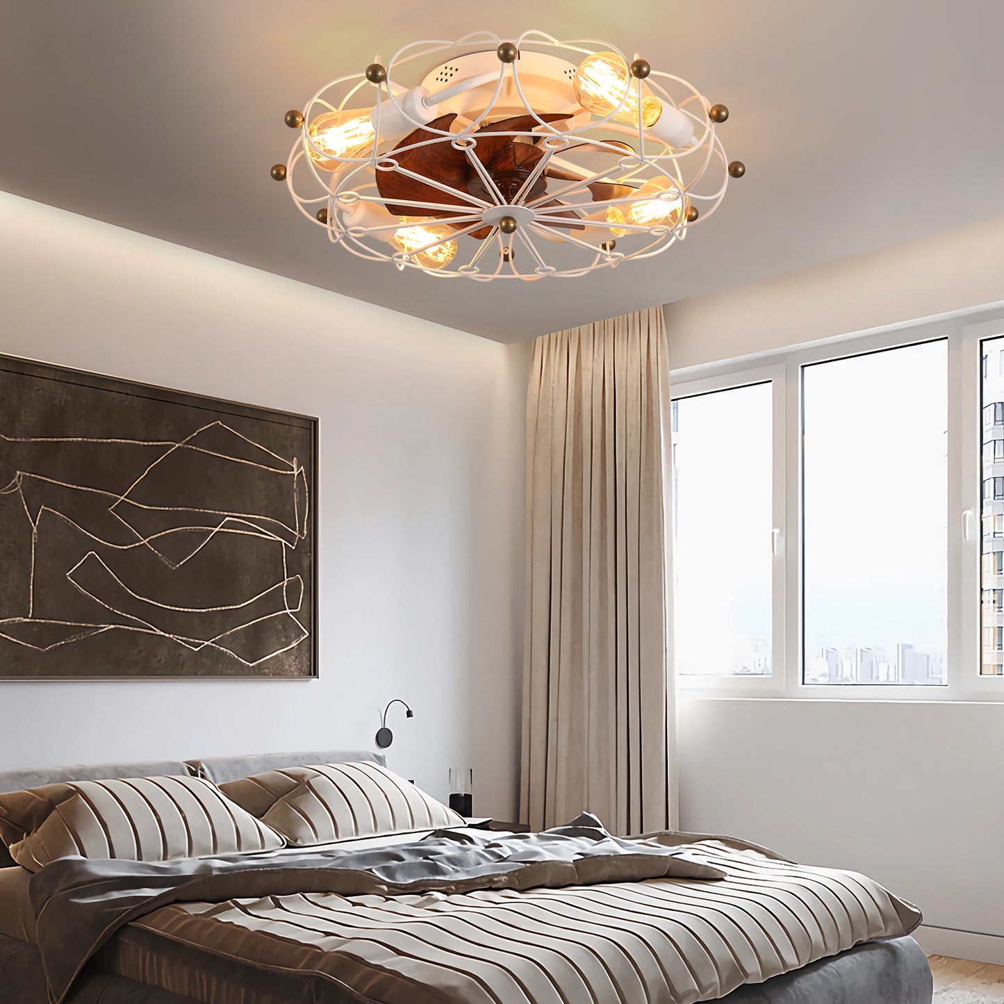 Amity Modern Caged Ceiling Fan