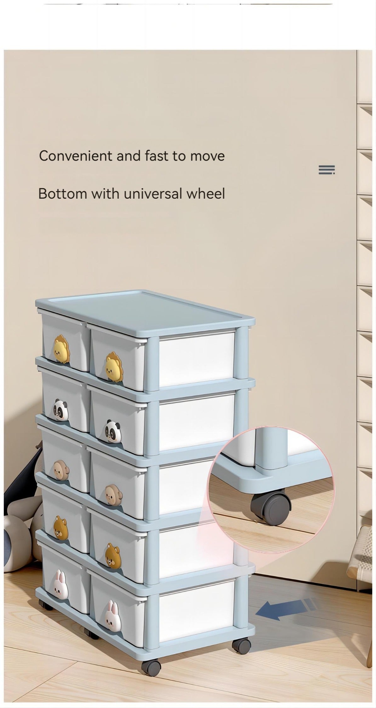 Warmsprings Contemporary Drawer Storage Rack