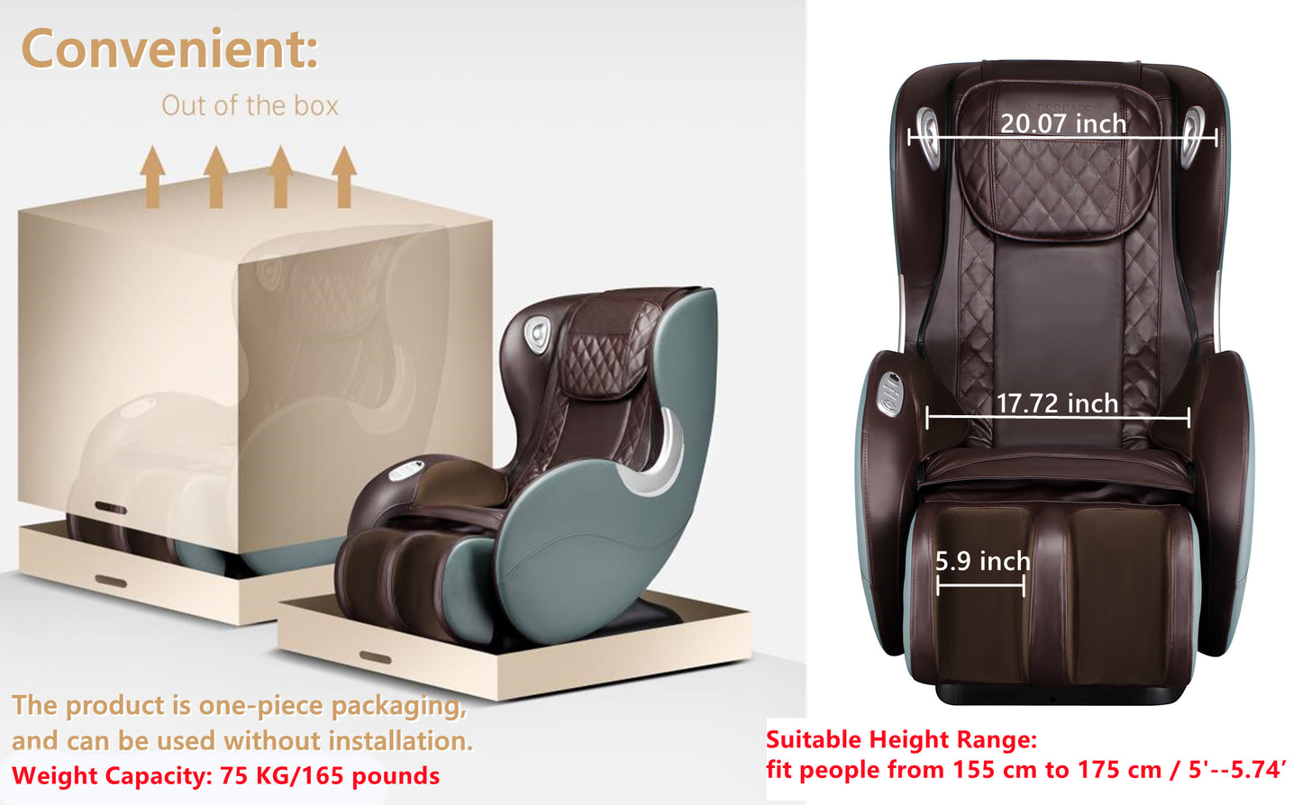 Somerset Modern Track Body Massage Recliner