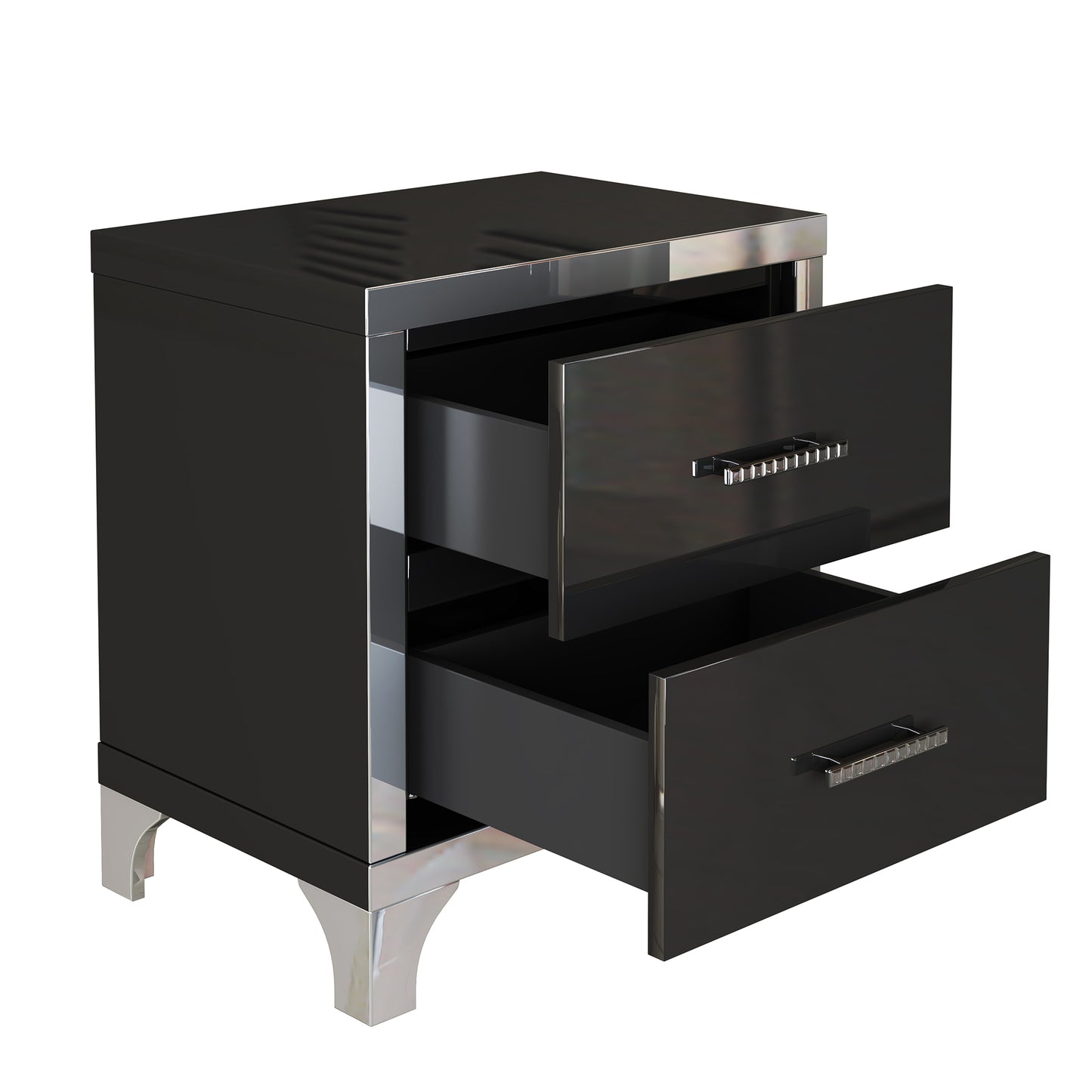 Silverleaf Modern Mirrored Nightstand