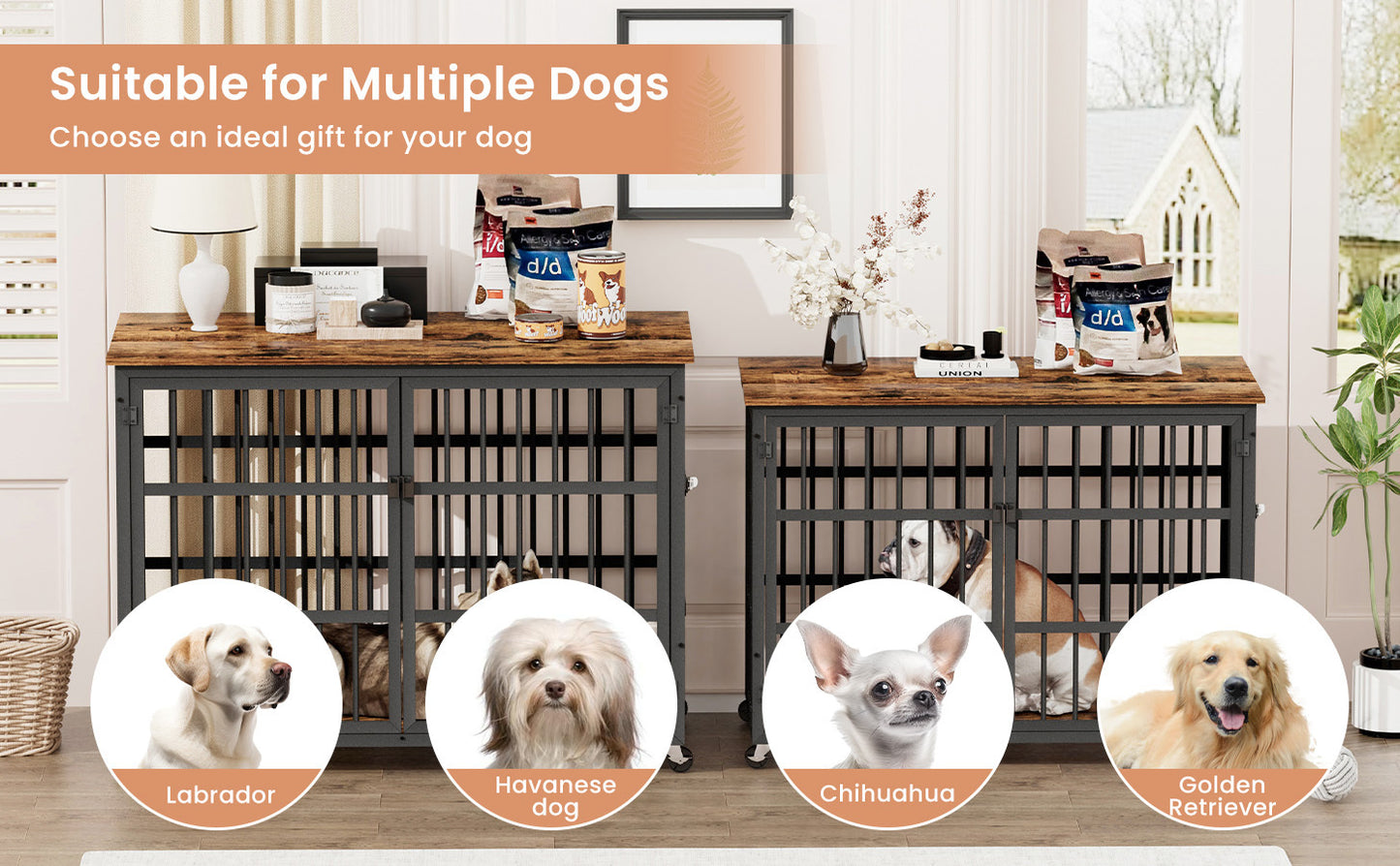 Fitch Industrial Iron Rustic Dog Crate