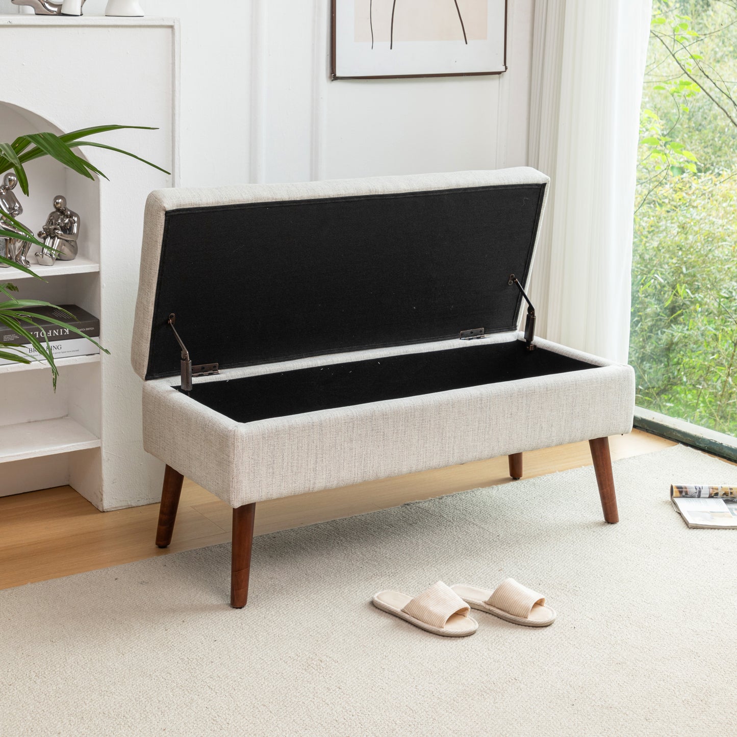 Kingsly Contemporary Upholstered Storage Bench