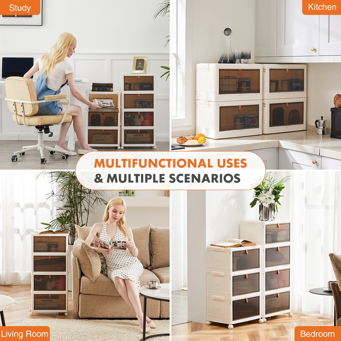 Amity Modern Stackable Storage Bins Organizers