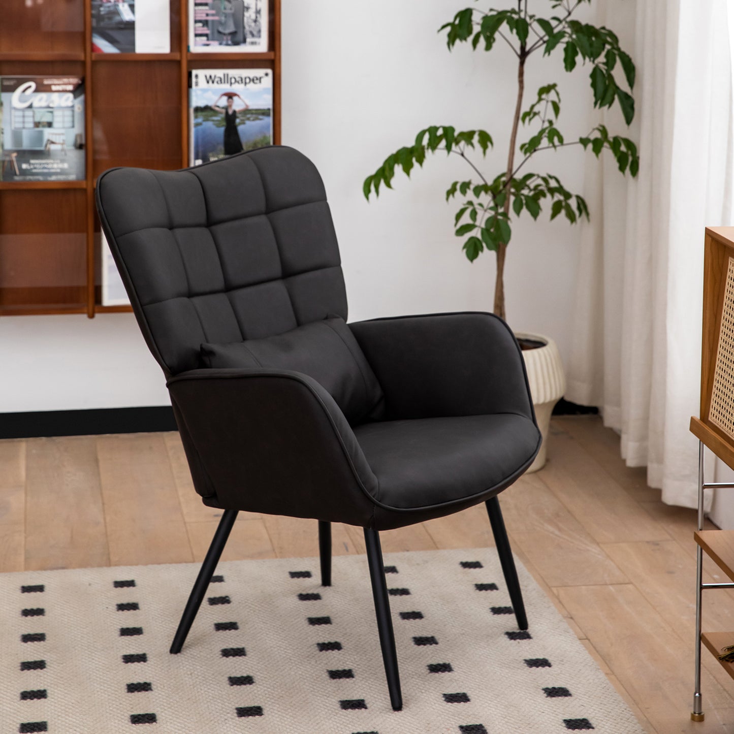 Calista Mid-Century Padded Accent Chair