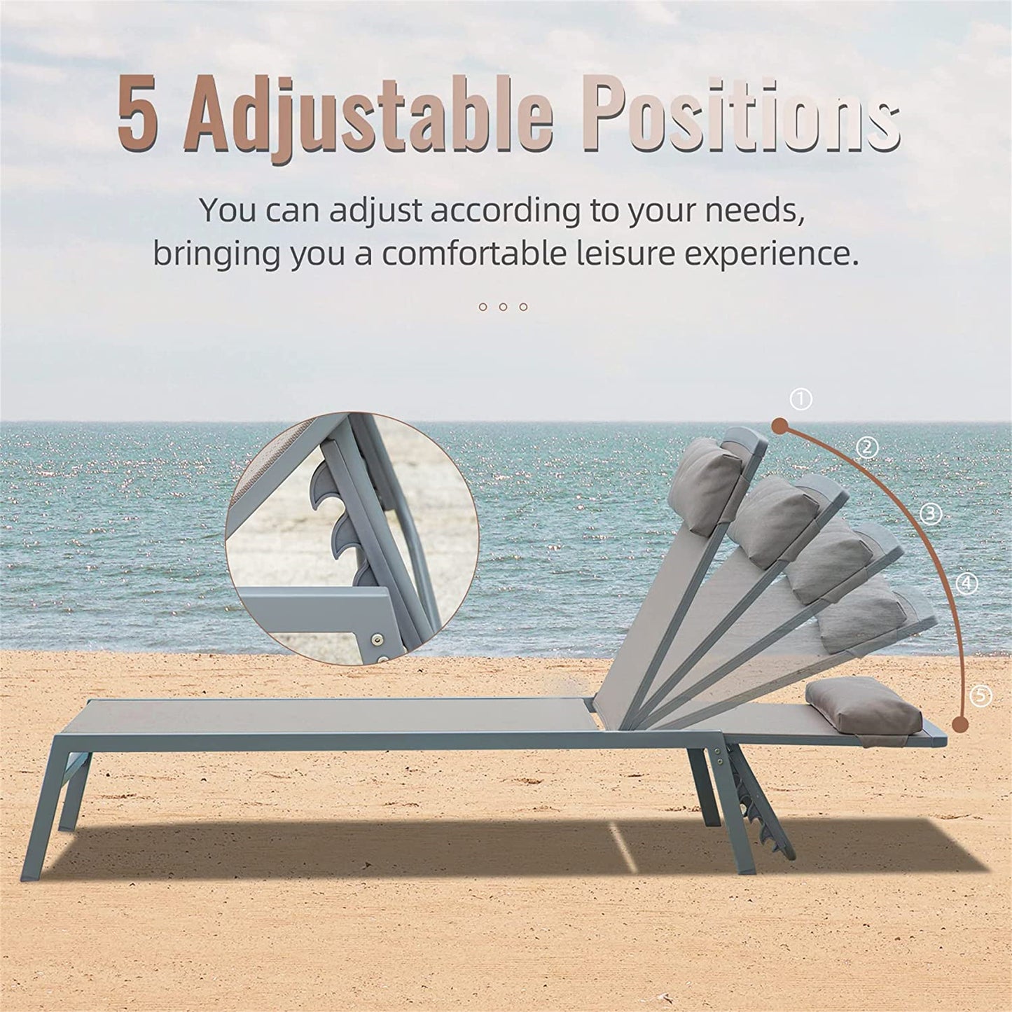 Marcel Modern Aluminum Patio Lounger